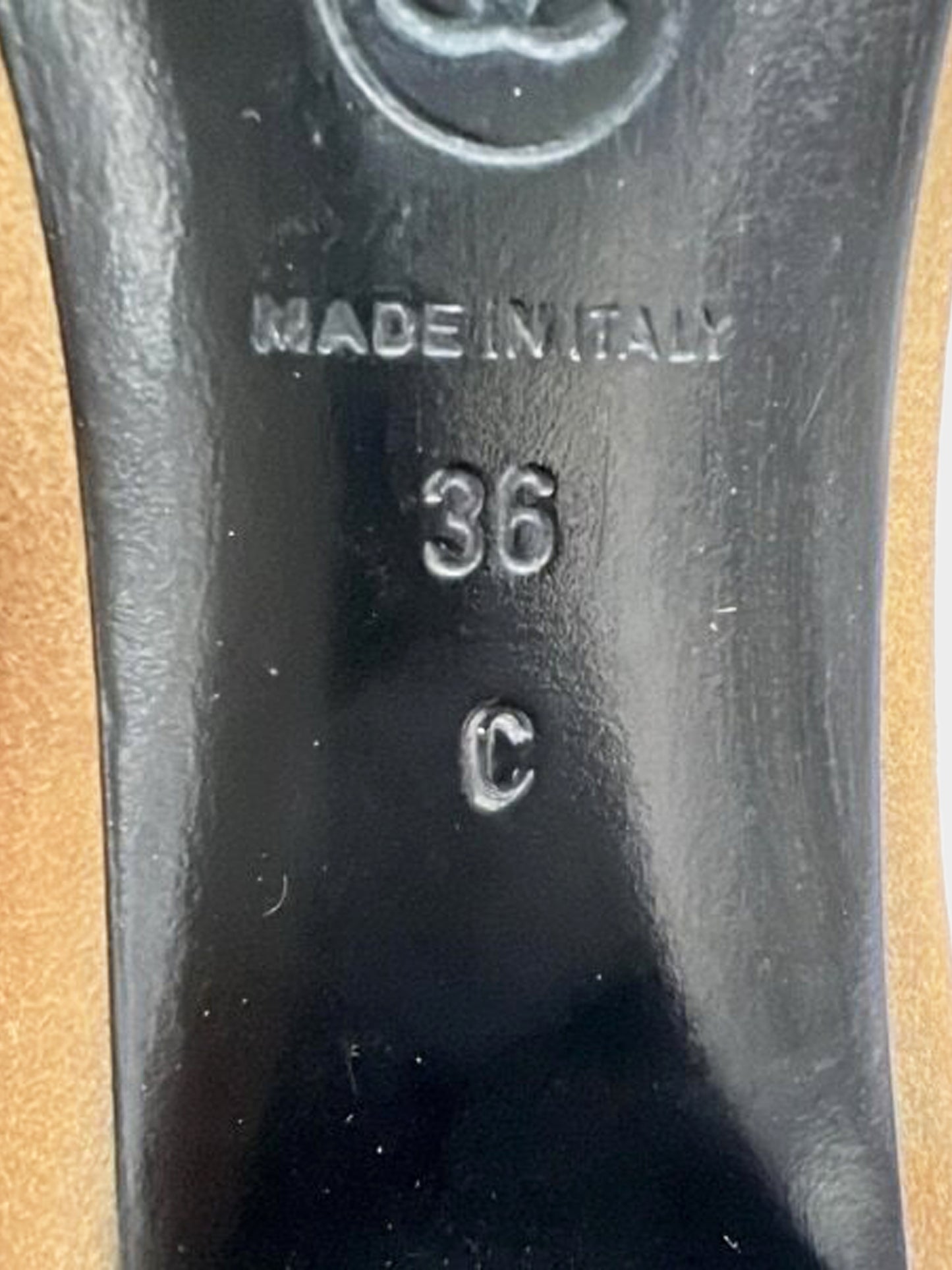 Chanel by Karl Lagerfeld 2005 Beige Suede and Shearling-lined CC Mid-calf Boots