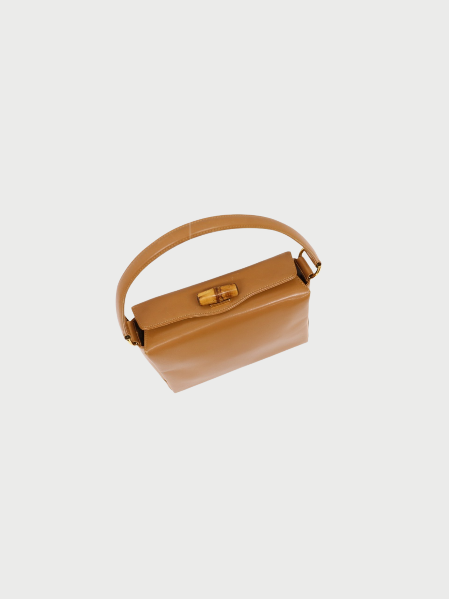 Gucci 1947 Brown Leather Bamboo Turn Lock Handbag