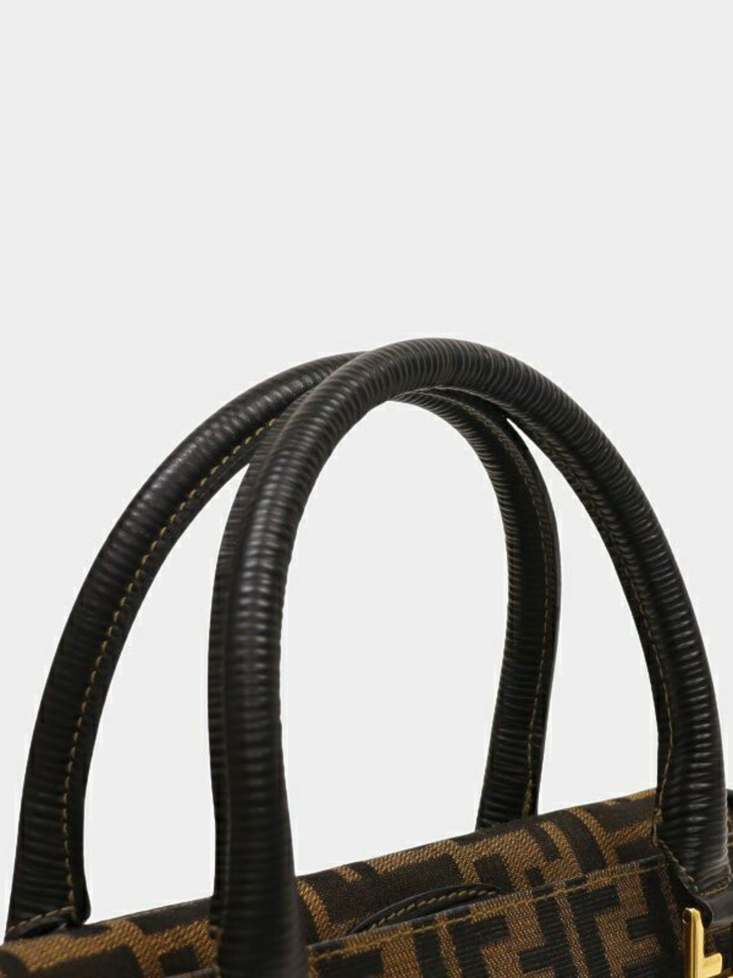 Fendi 1990s Brown Zucca Canvas and Leather 2-Way Bag