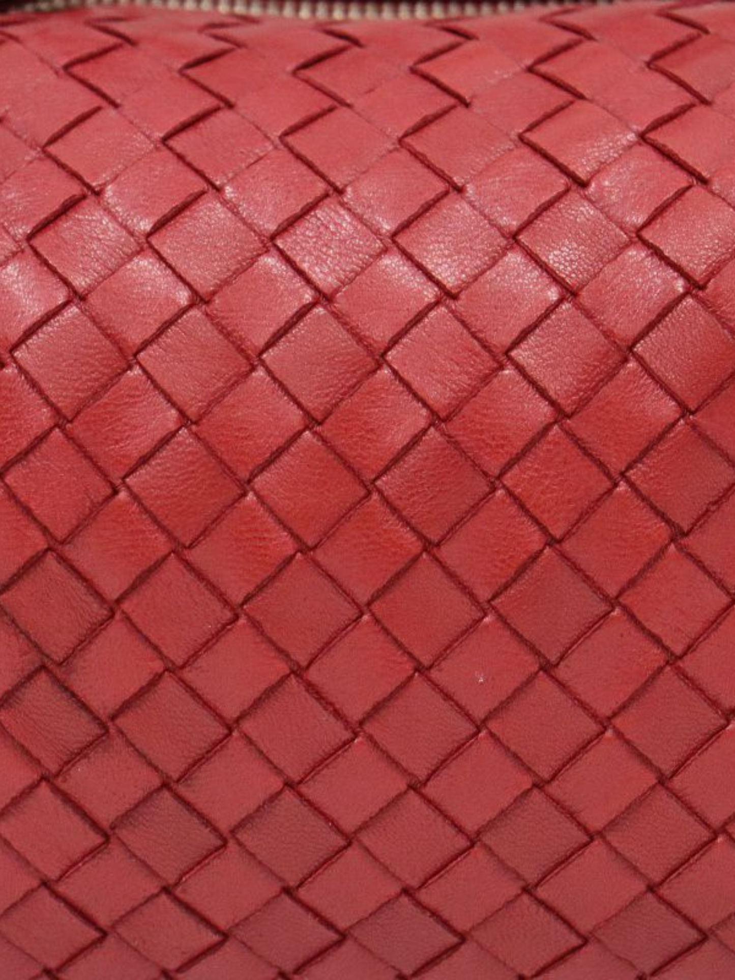 Bottega Veneta 2000s Red Leather Intrecciato Mini Handbag