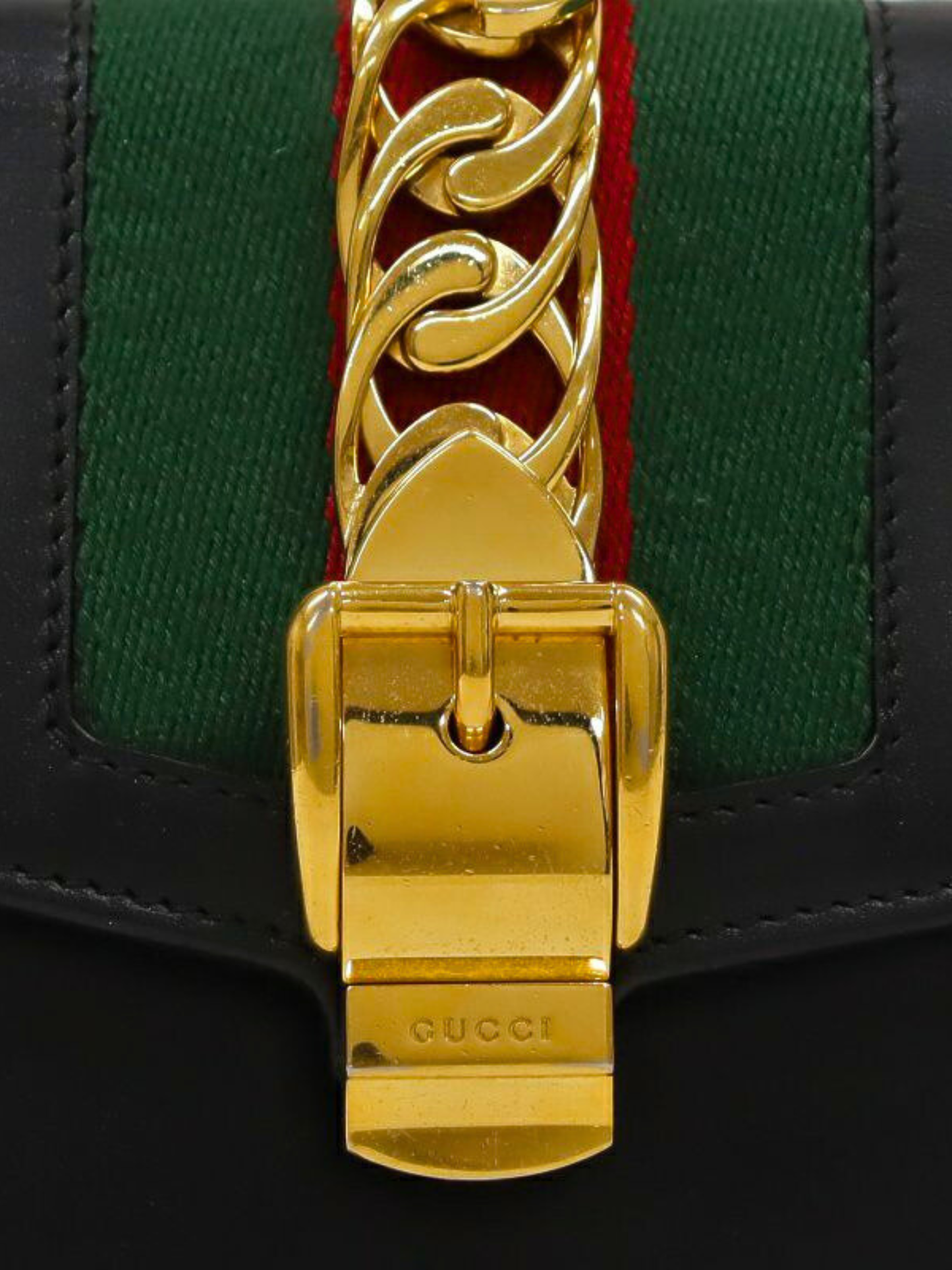 Gucci 2010s Black Canvas Sylvie Mini Shoulder Bag