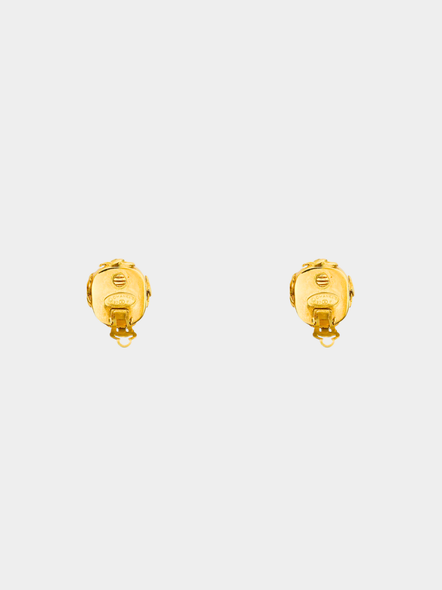 Chanel 1993 Gold Coco Pearl Clip-on Earrings