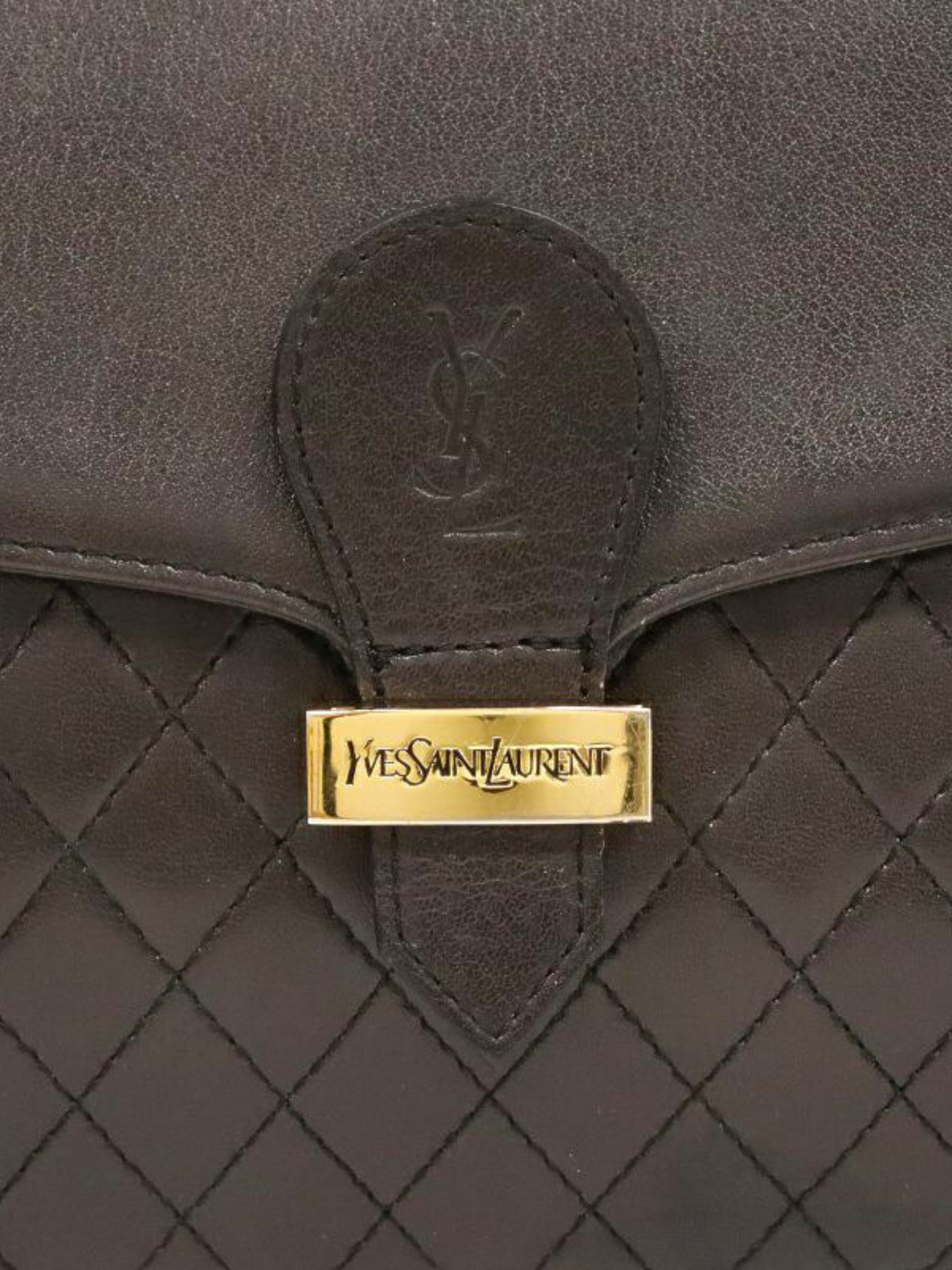 Yves Saint Laurent 2000s Black Matelassé Leather Shoulder Bag