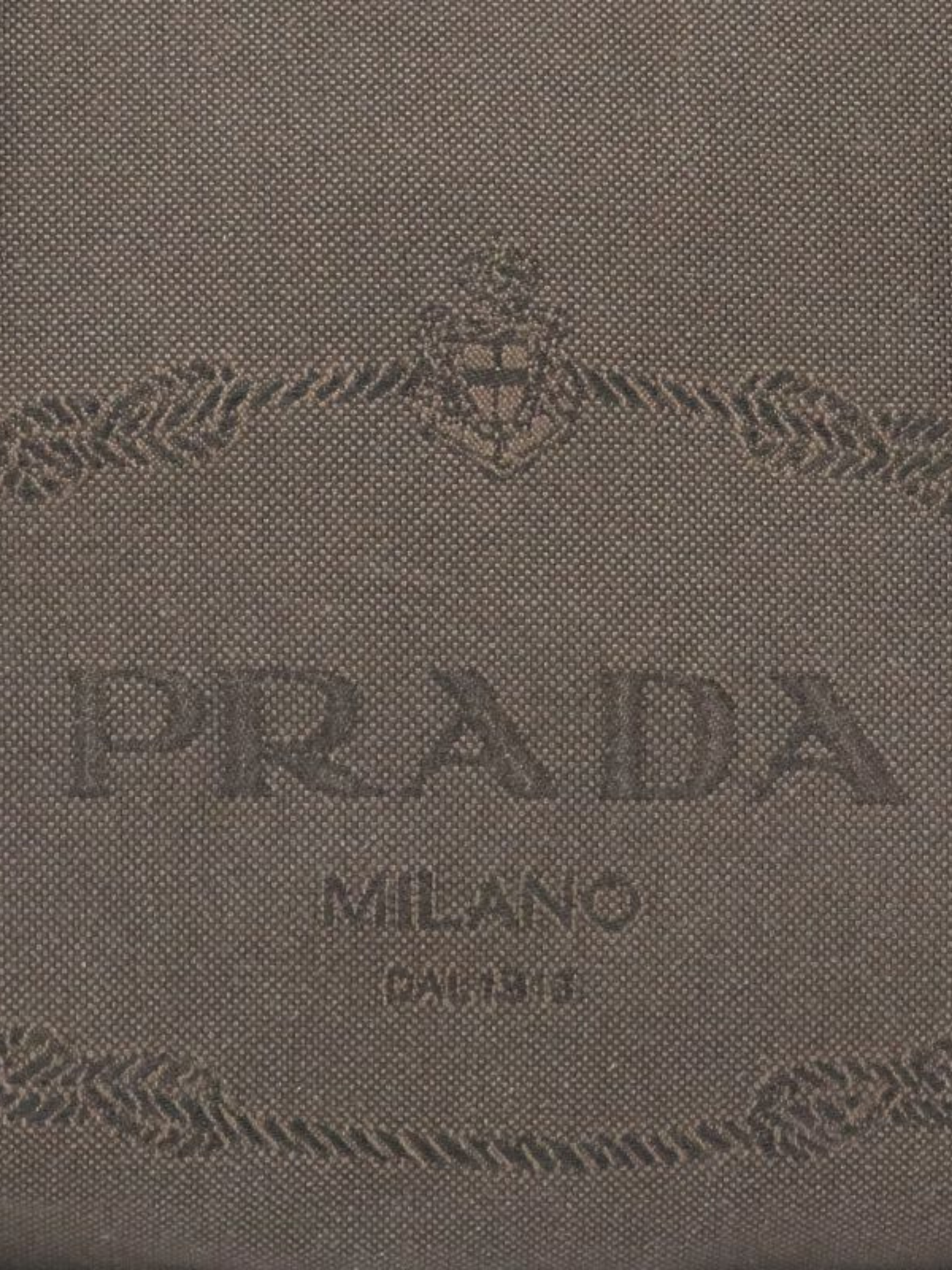 Prada 2000s Brown Logo Jacquard Mini Boston Bag