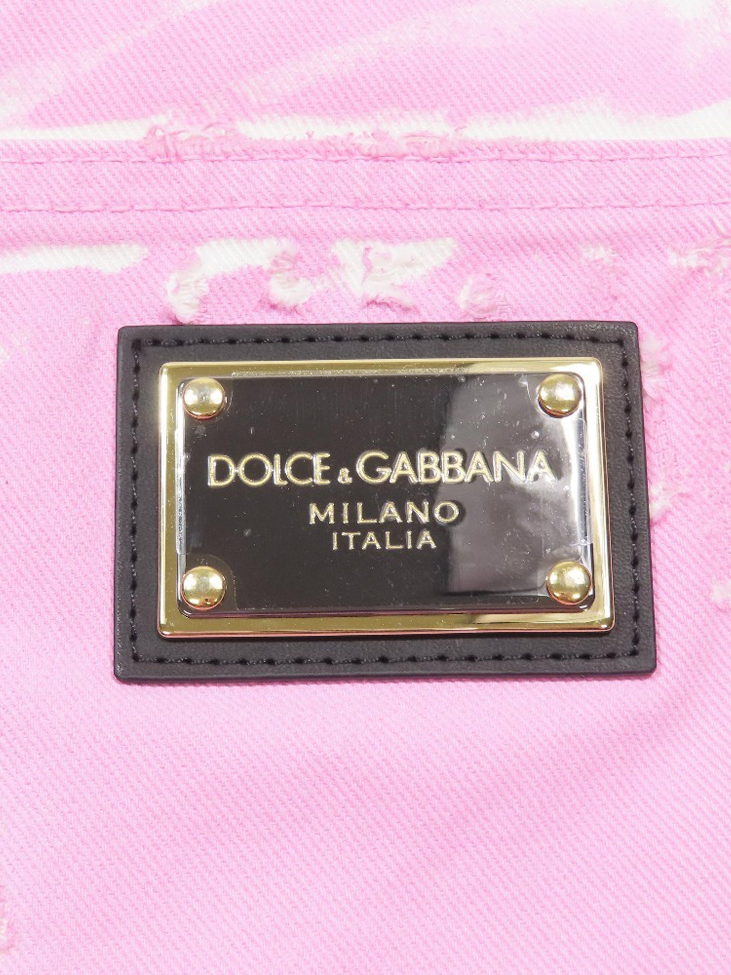 Dolce and Gabbana 2010s Pink Dyed Denim Distressed Pants