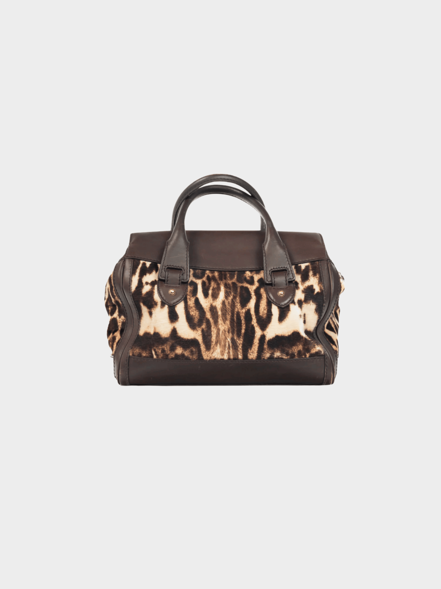 Gucci 2010s Brown Animal-Print Pony Hair Medium Boston Bag