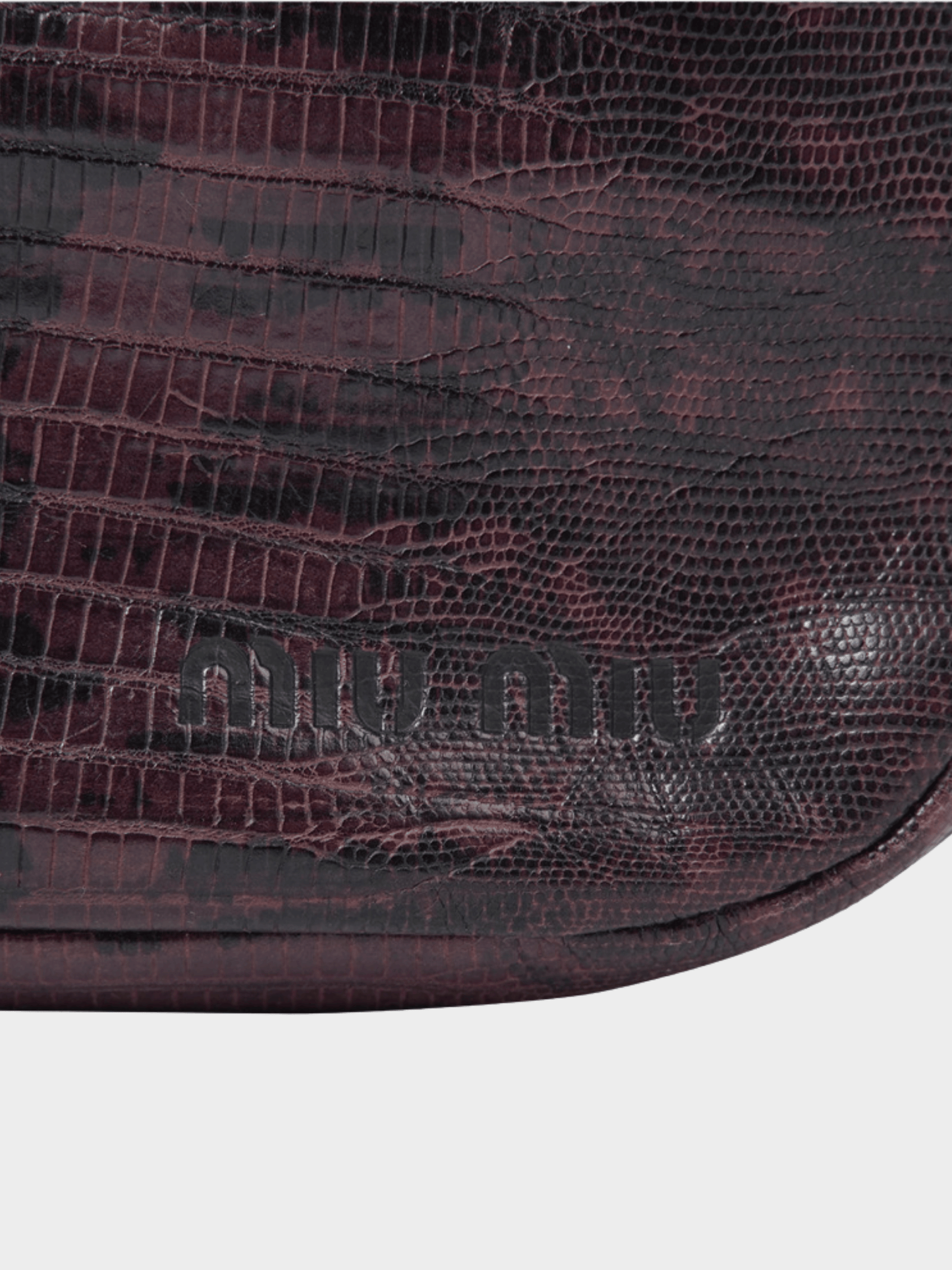 Miu Miu SS 2000 Burgundy Croc Mini Leather Bag