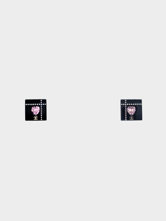 Chanel 2004 Black Square clip-on earrings
