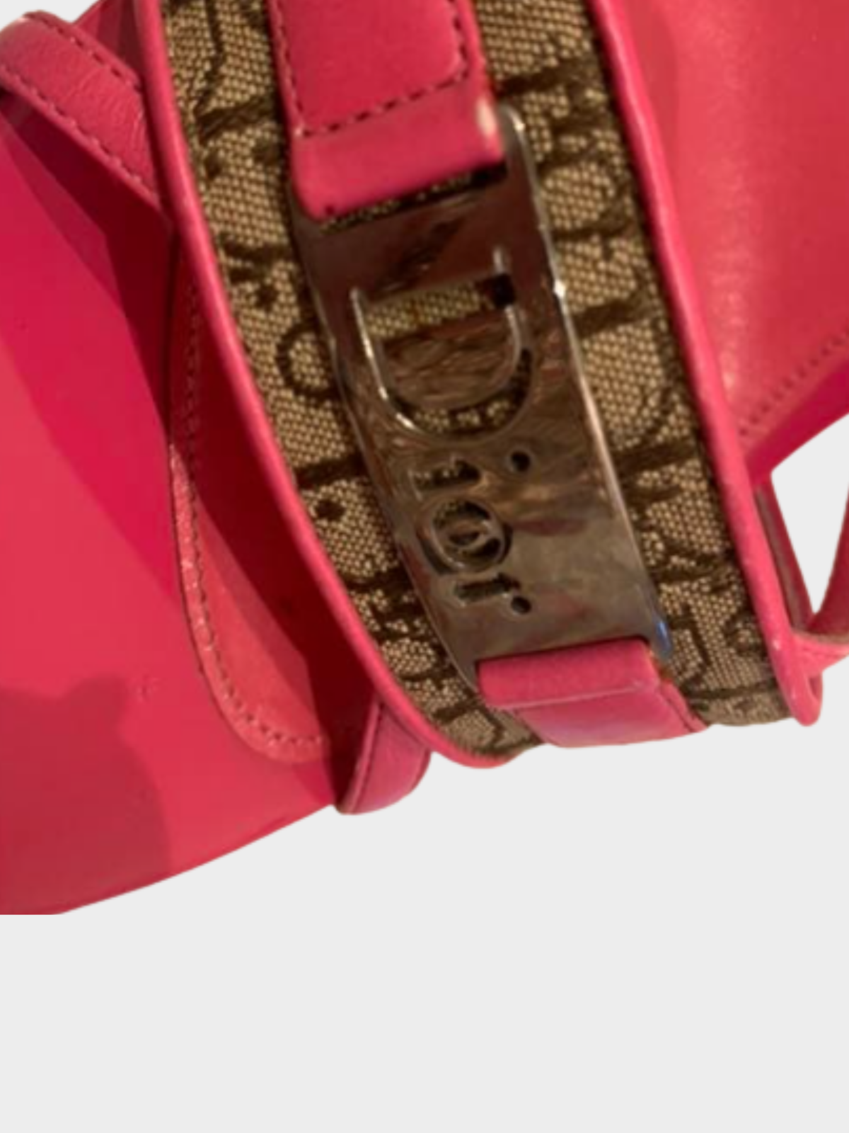 Christian Dior SS 2005 Pink and Beige Leather And Canvas Mules Sandals