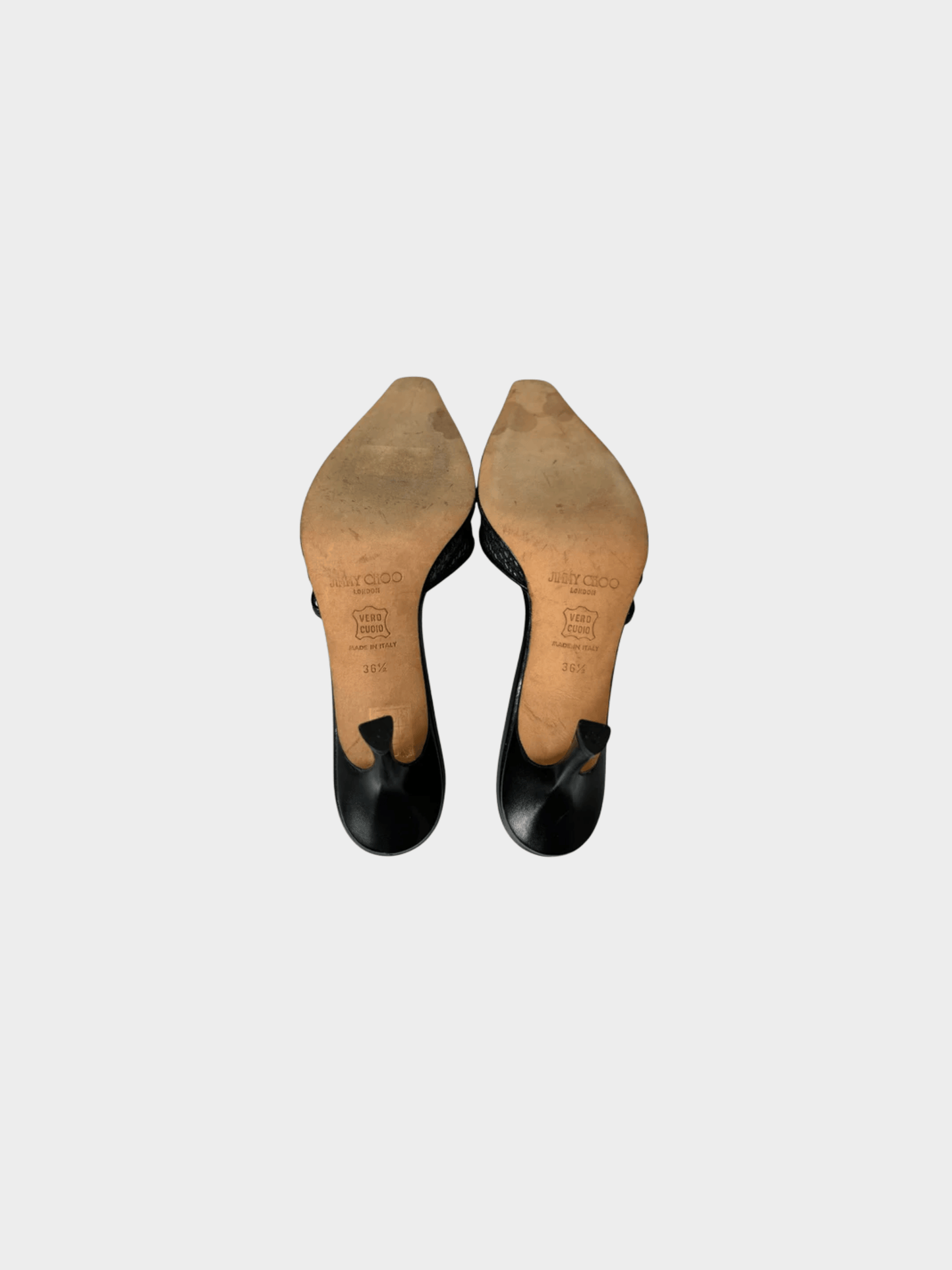 René Caovilla 2000s Black Beaded Slingback Heels