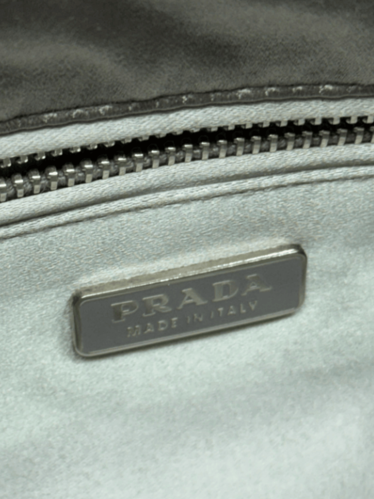 Prada 2000s Silver Satin Crystal Embellished Chain Clutch