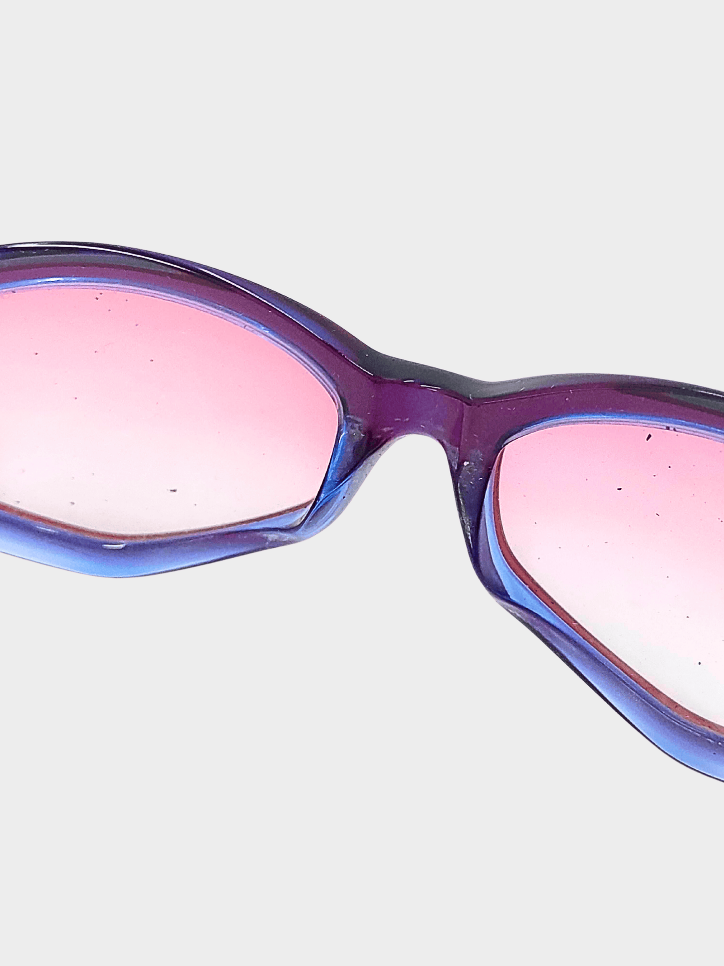 Chanel 2000s Purple Interlocking CC Logo Cat-Eye Sunglasses
