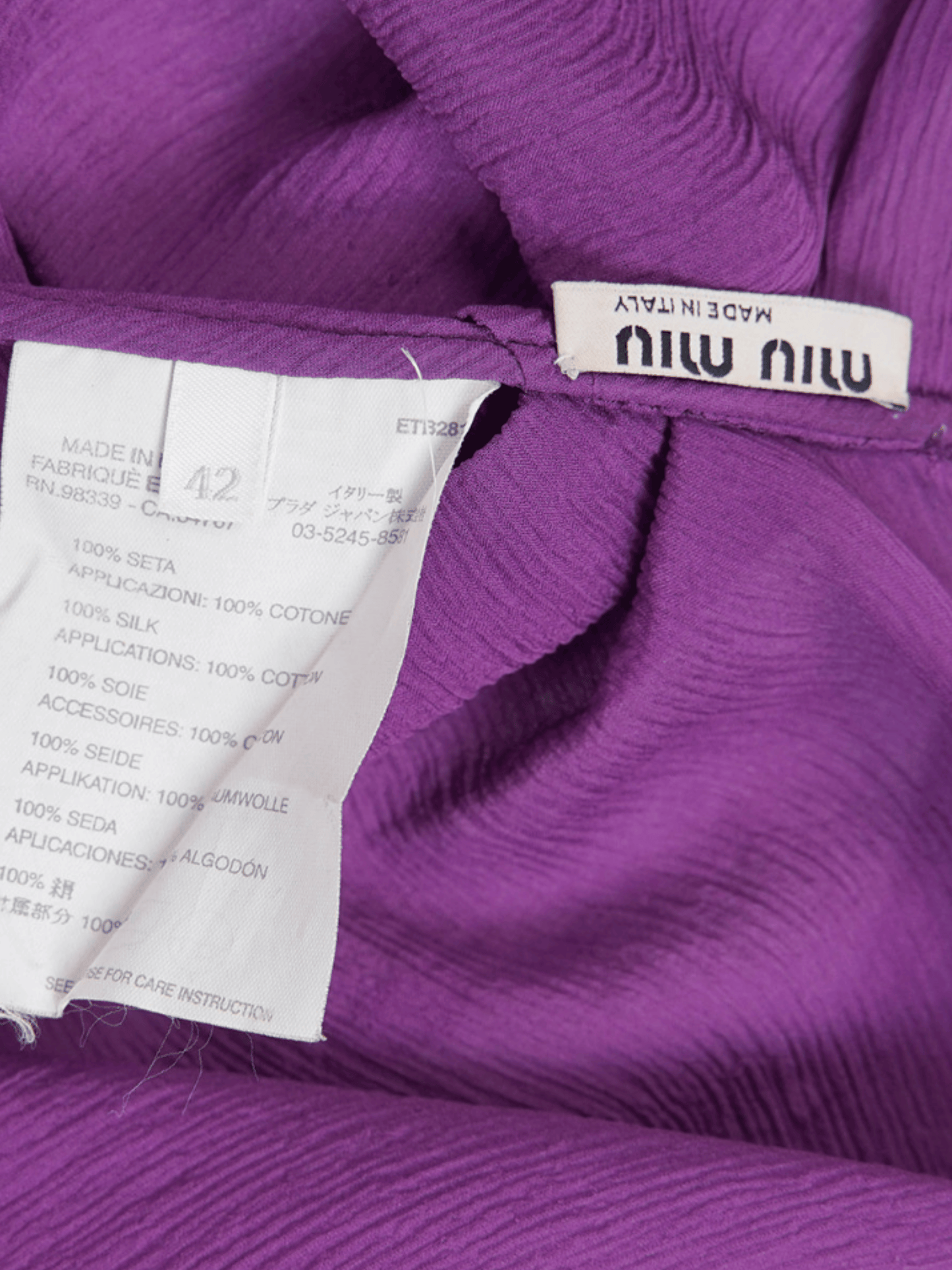 Miu Miu FW 2002 Purple Silk Halter Neck Top