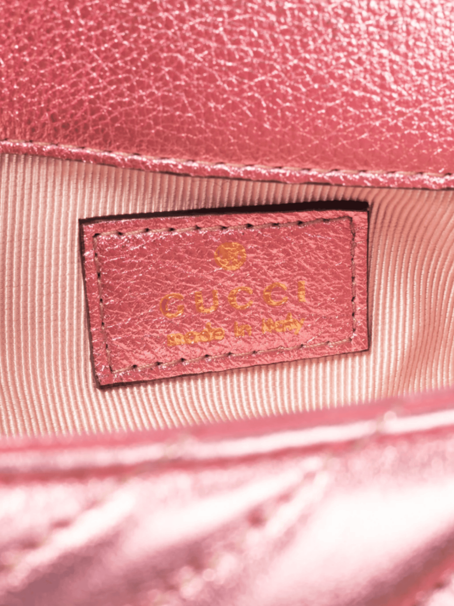 Gucci 2010s GG Marmont Bright Pink Lame Matelassé Chevron Mini Shoulder Bag