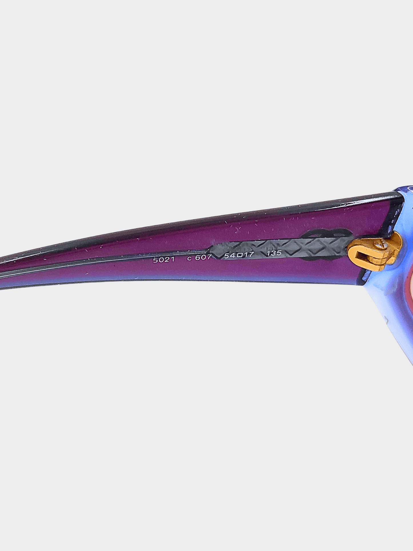 Chanel 2000s Purple Interlocking CC Logo Cat-Eye Sunglasses