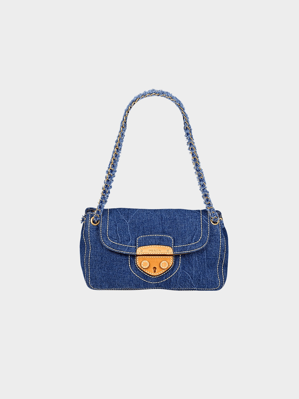 Prada 2000s Denim Shoulder Bag