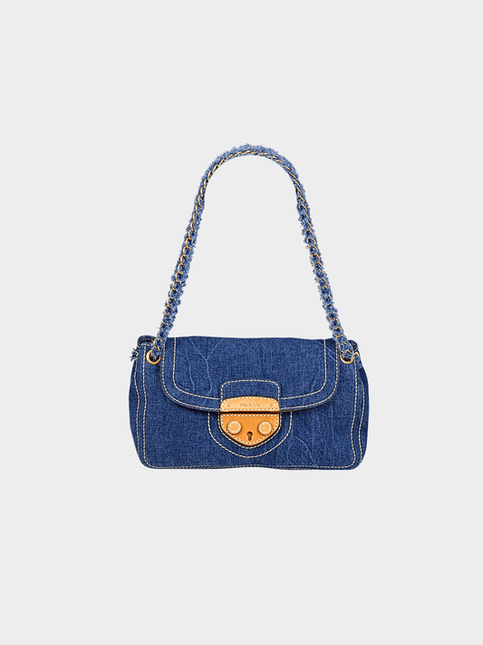 Prada 2000s Denim Shoulder Bag