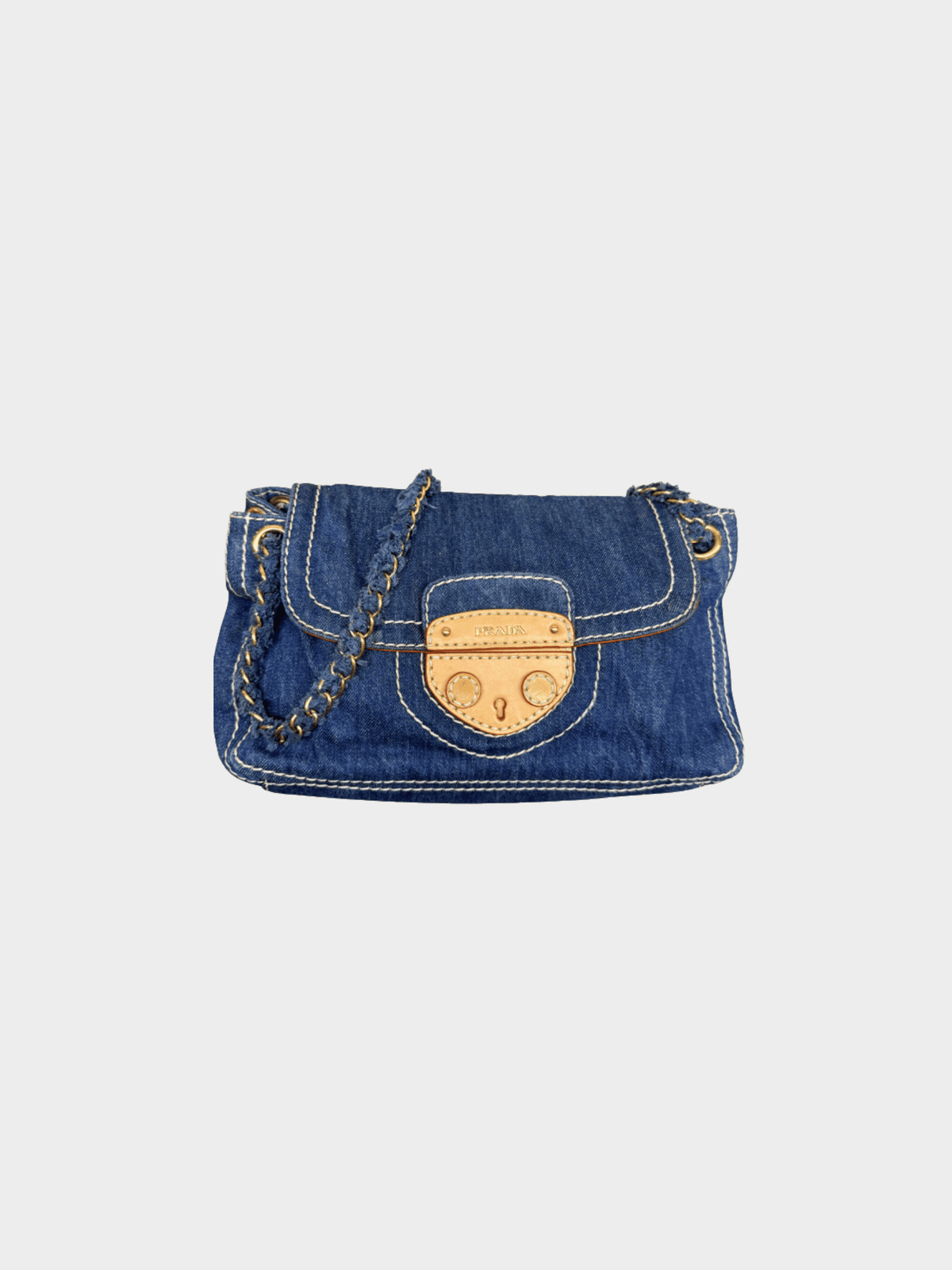 Prada 2000s Denim Shoulder Bag