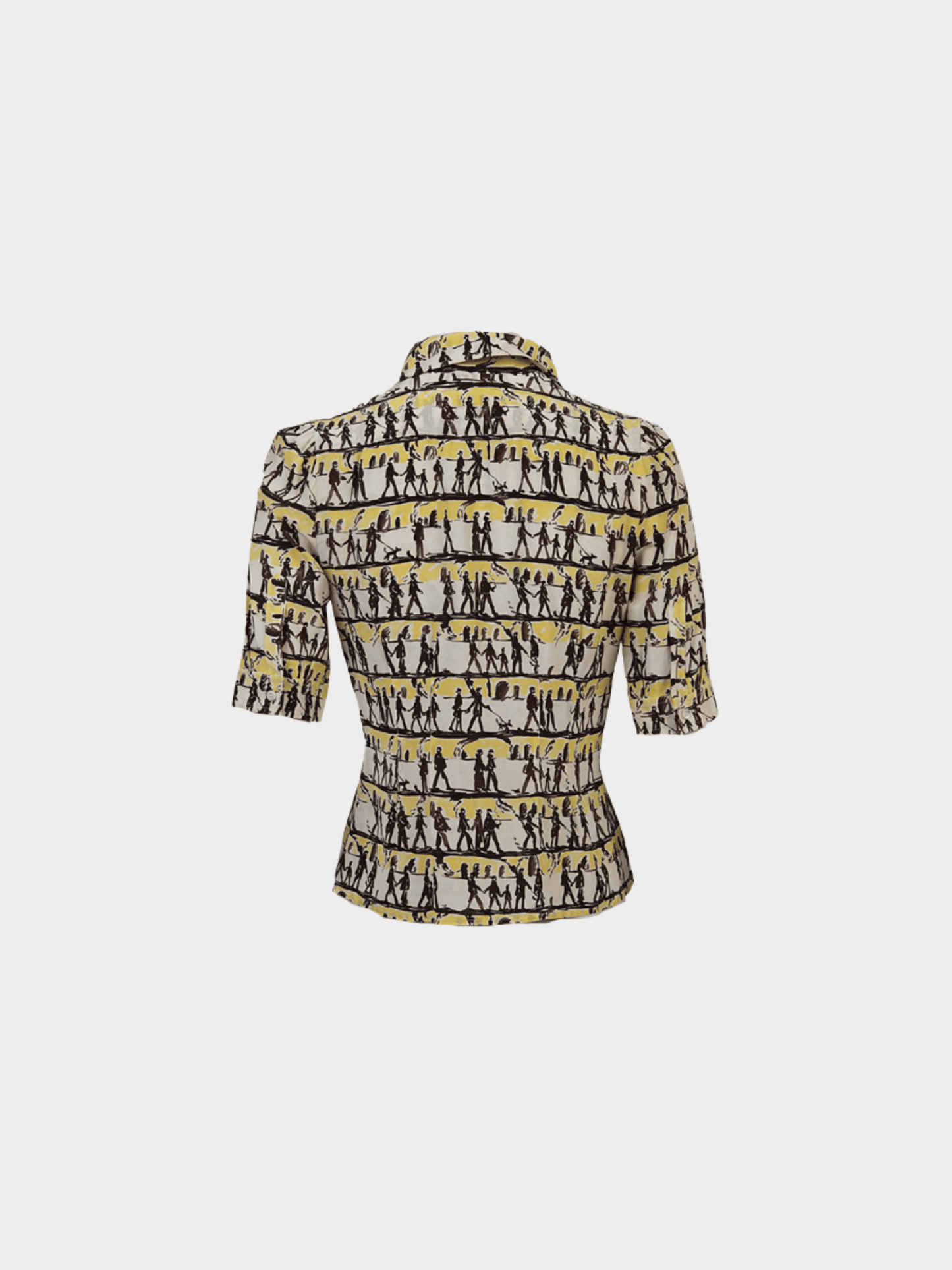 Prada FW 2000 Yellow and Black Graphic People Top