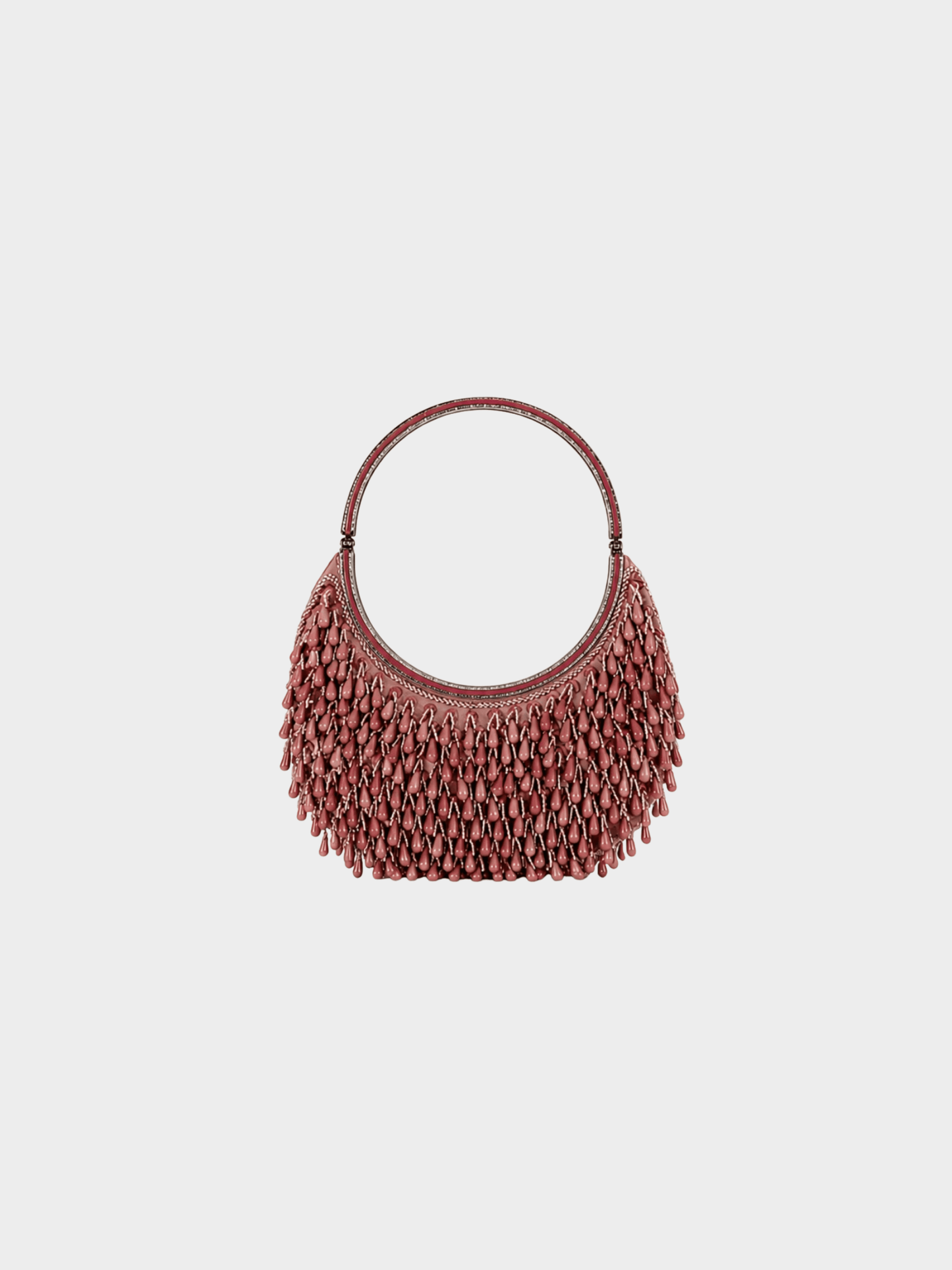Valentino 2000s Brown Cascade Beading Bag