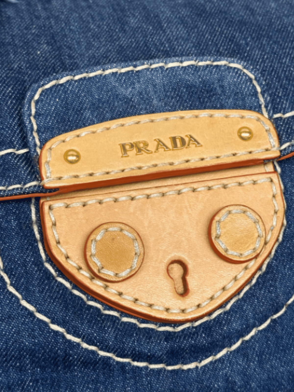 Prada 2000s Denim Shoulder Bag