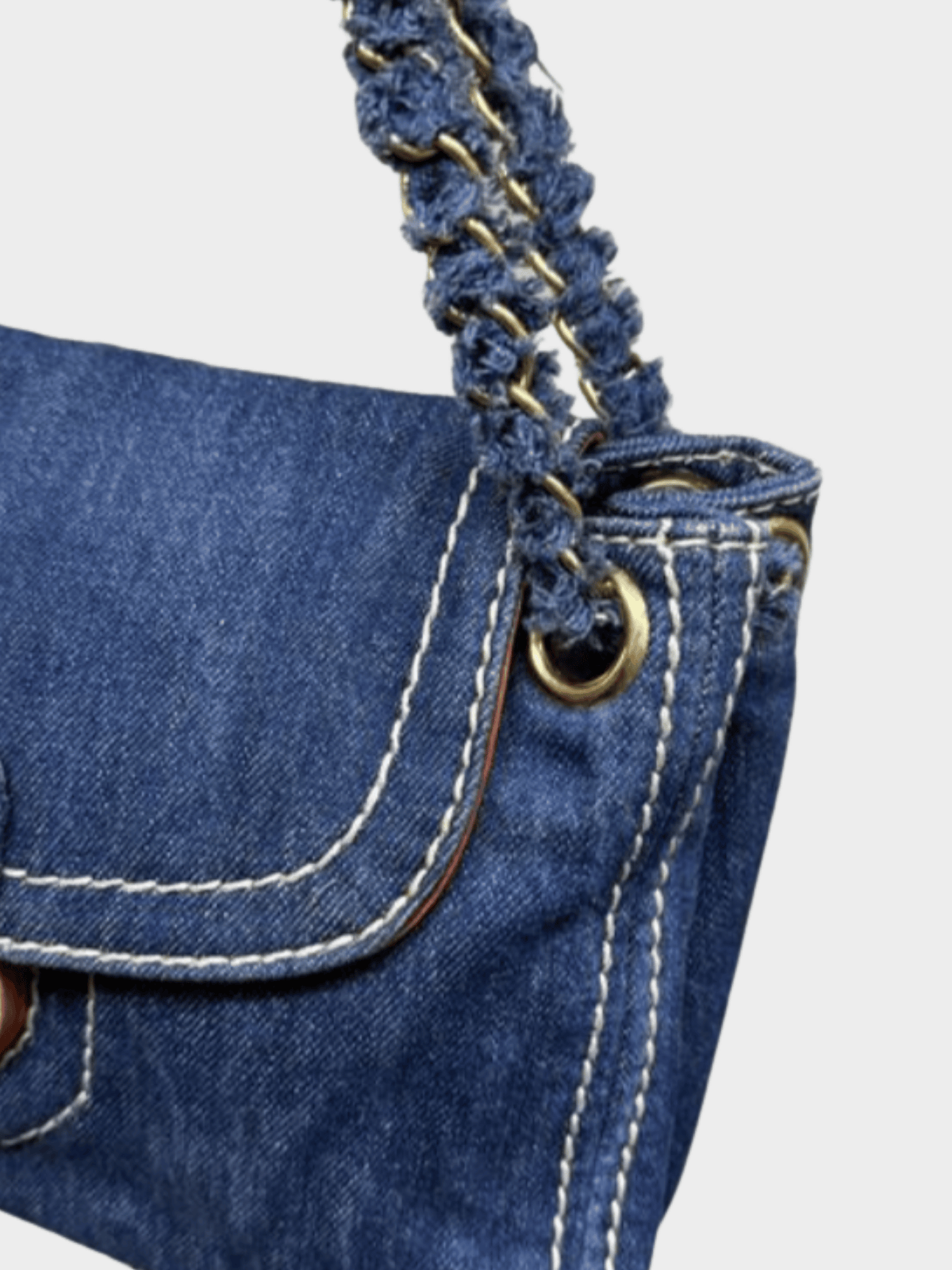 Prada 2000s Denim Shoulder Bag