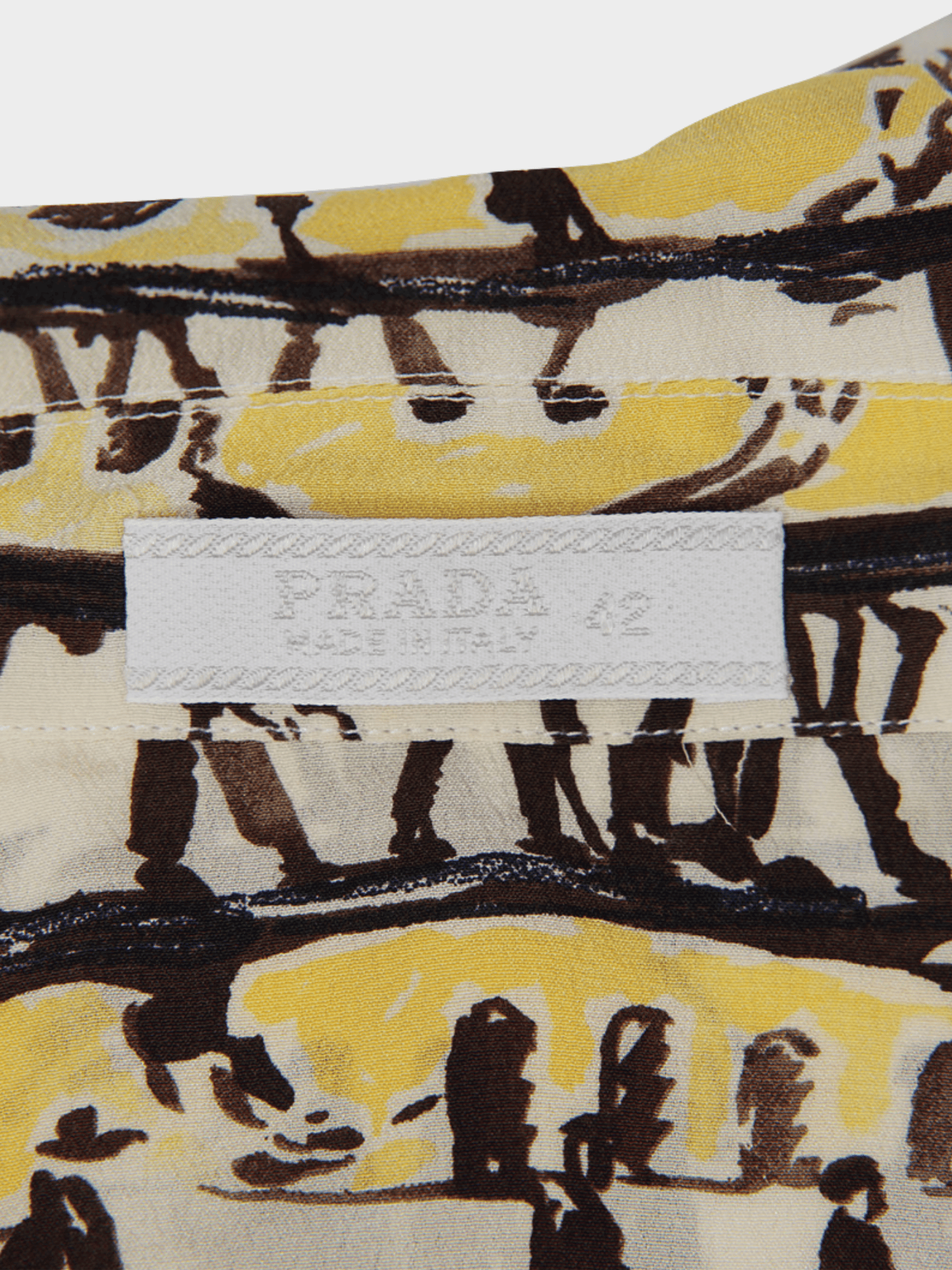 Prada FW 2000 Yellow and Black Graphic People Top