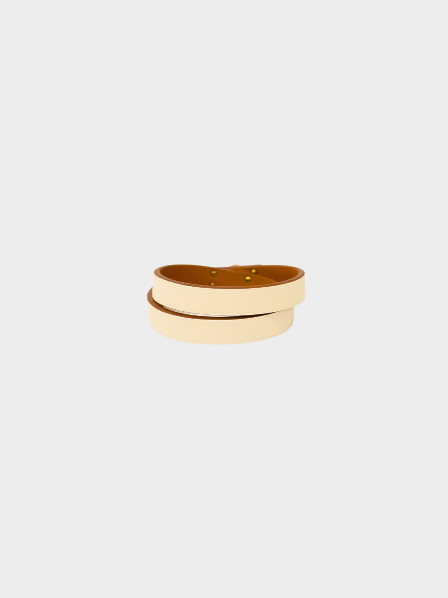 Hermes 2021 White Leather Kelly Double Bracelet