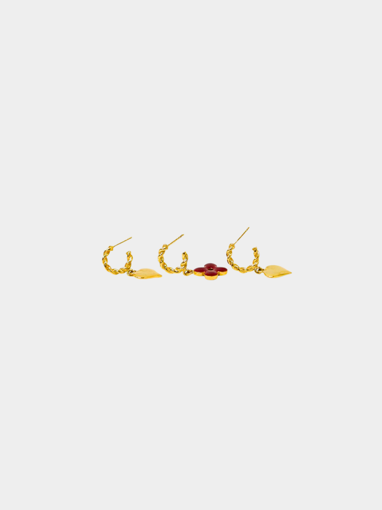 Louis Vuitton 2000s Gold Monogram Hoop Earrings