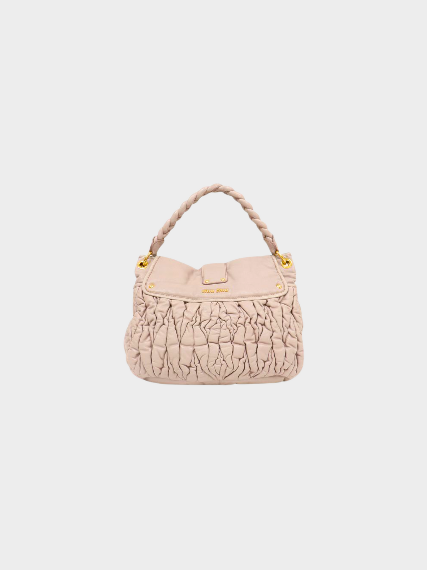 Miu Miu 2010s Light Pink Matelasse Two-Way Bag