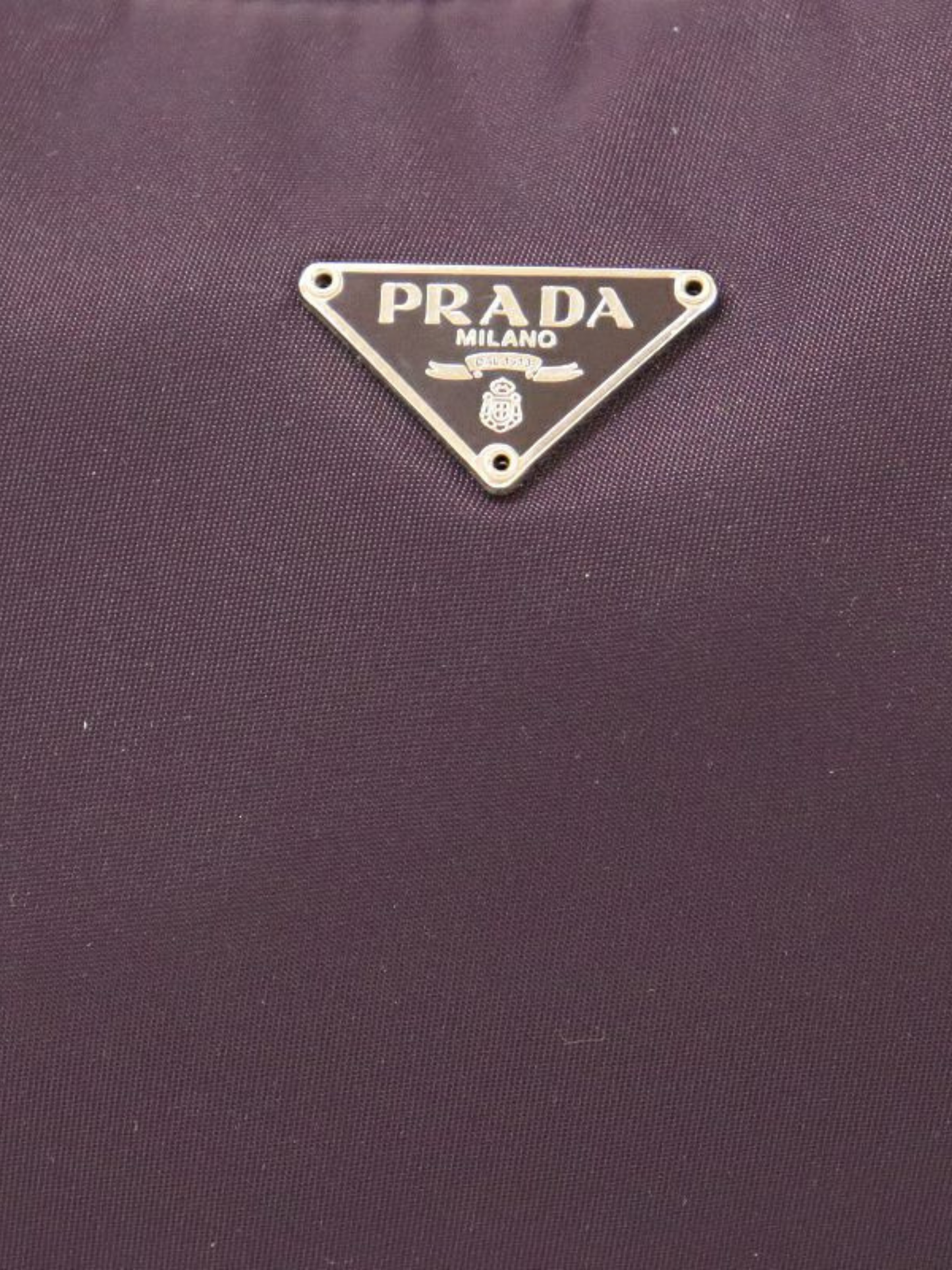 Prada 2000s Purple Triangle Logo Nylon Handbag