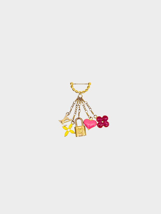 Louis Vuitton 2000s Red and Pink Monogram Sweet Brooch