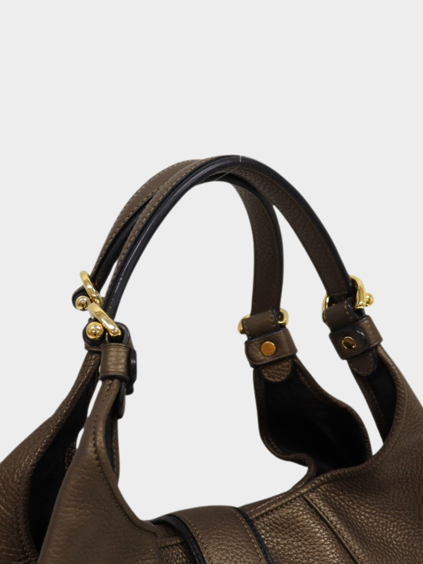 Loewe 2000s Bronze Leather Calle Hobo Bag
