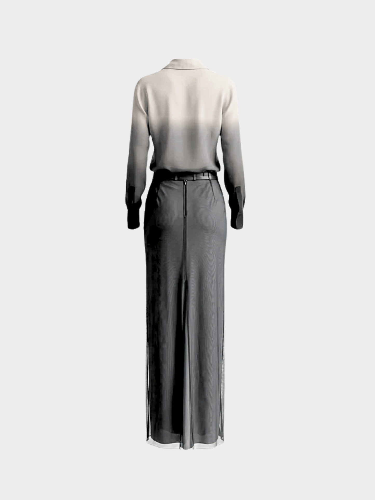 Gucci SS 1998 Beige and Grey Ombré Silk Ensemble