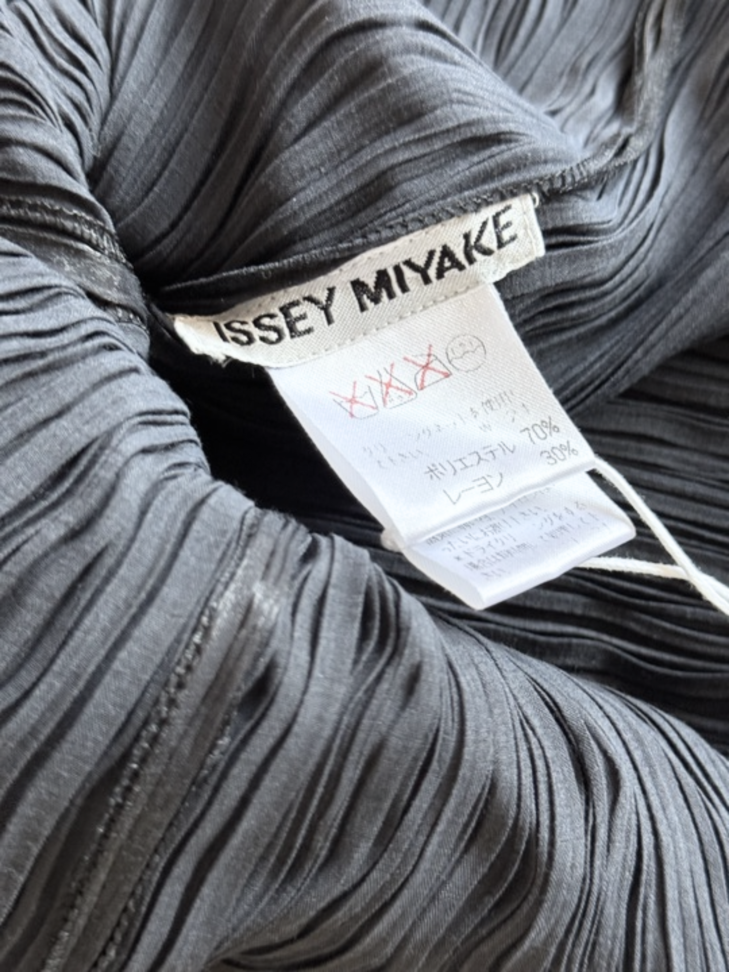 Issey Miyake 2000s Rare Black Pleated Sculptural Mock Neck Top