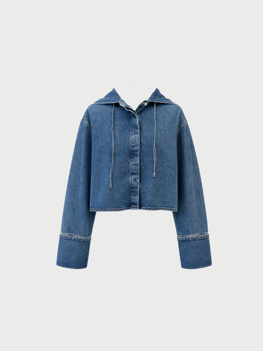 Loewe 2020s Blue Denim Anagram Hooded Jacket