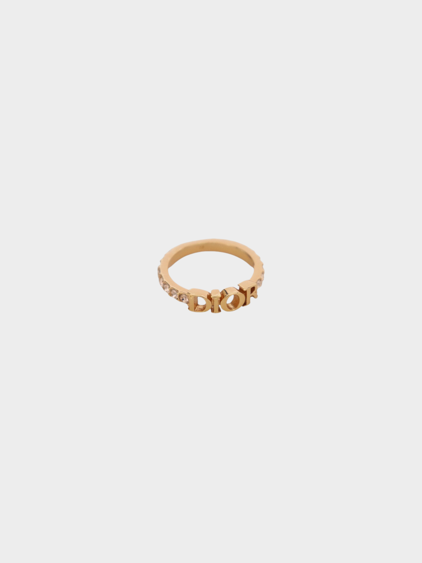 Christian Dior 2010s Pink Gold Rhinestone Dio(r)evolution Ring