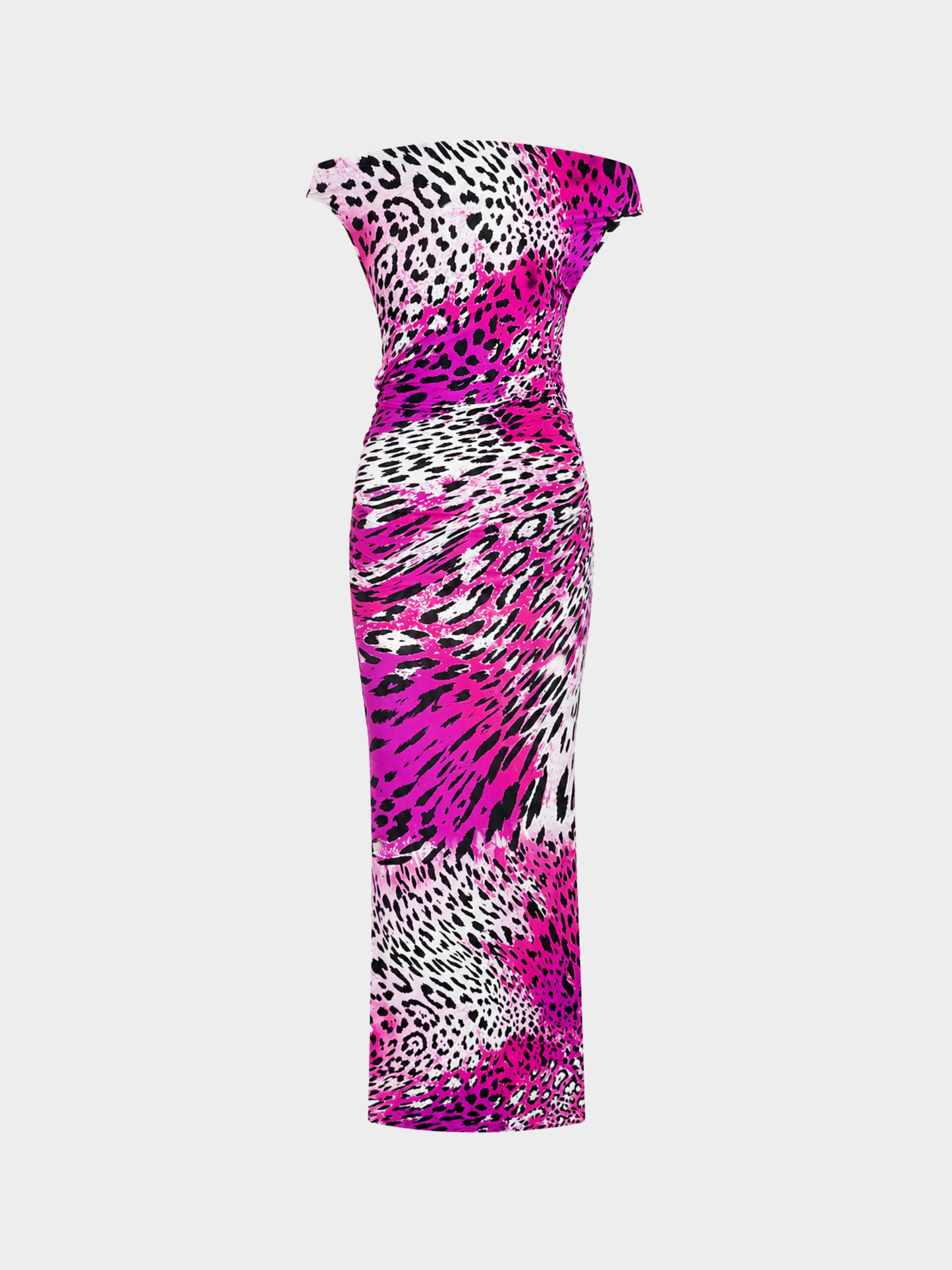 Roberto Cavalli Freedom 2000s Pink Leopard Open-Back Maxi Dress