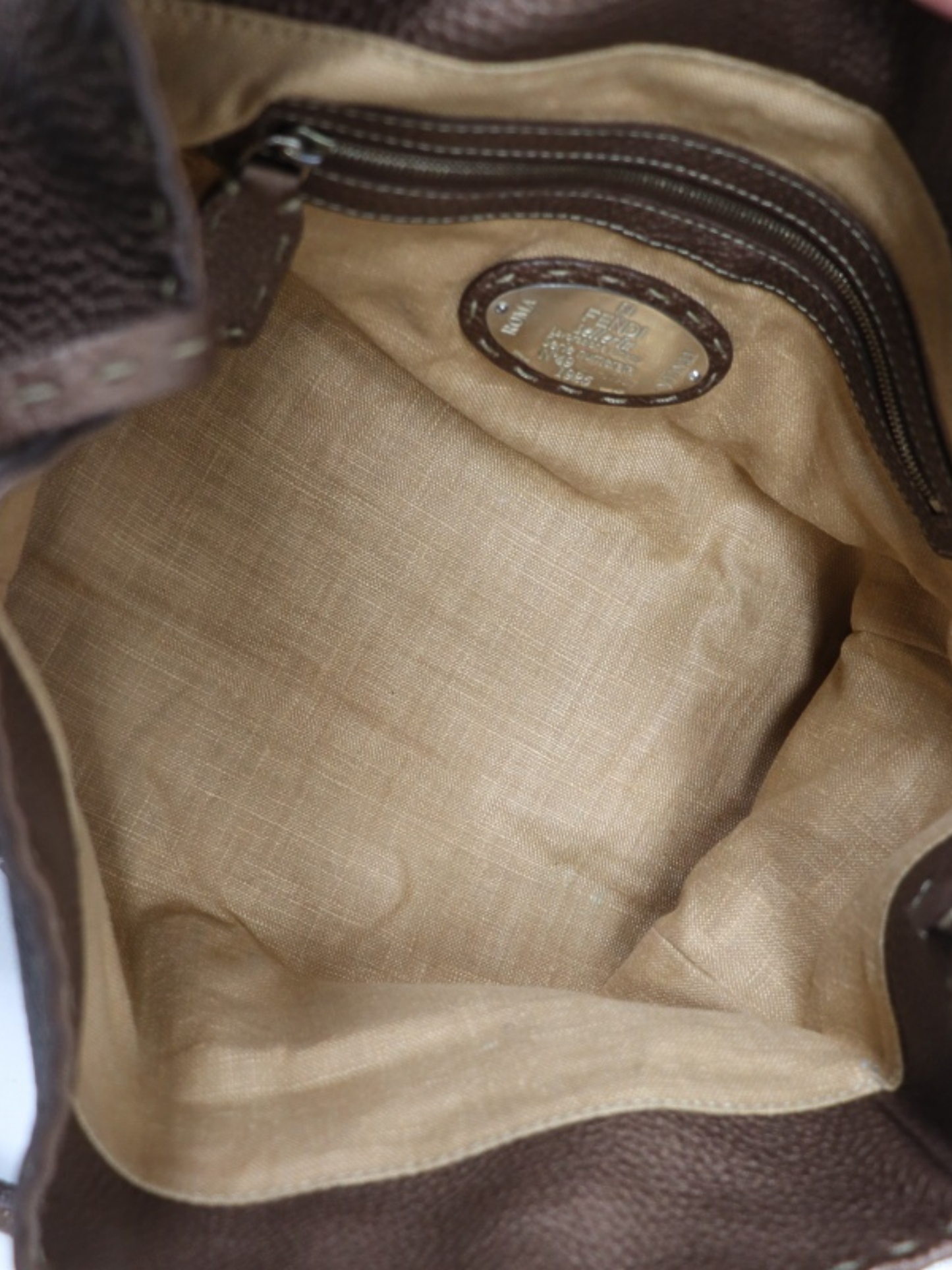 Fendi 2000s Brown Leather Selleria Handbag