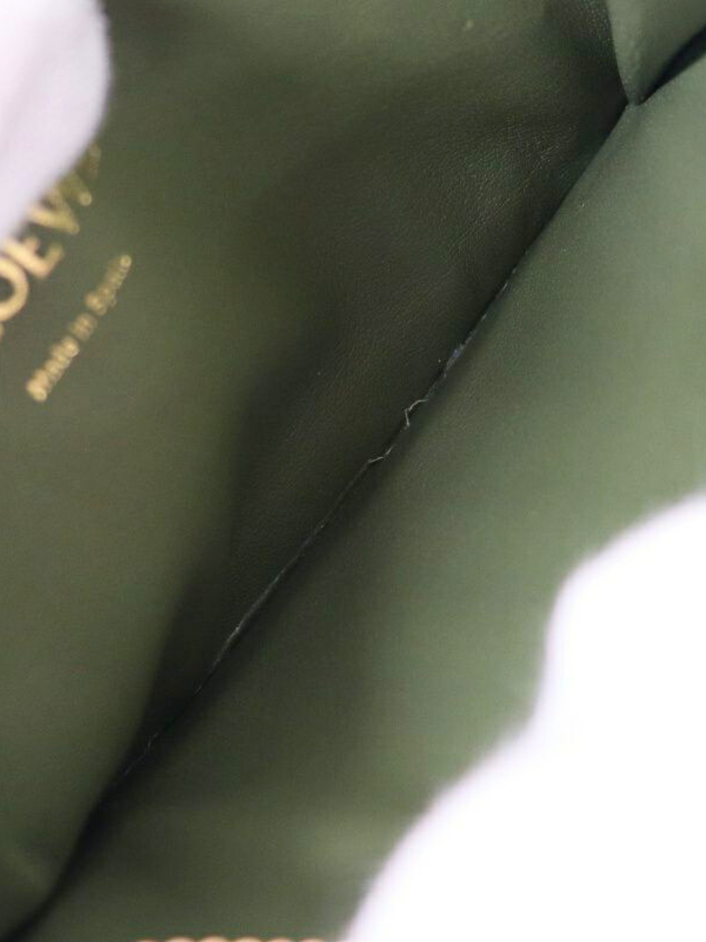 Loewe 2000s Green Anagram Jacquard Canvas and Leather Fragment Case