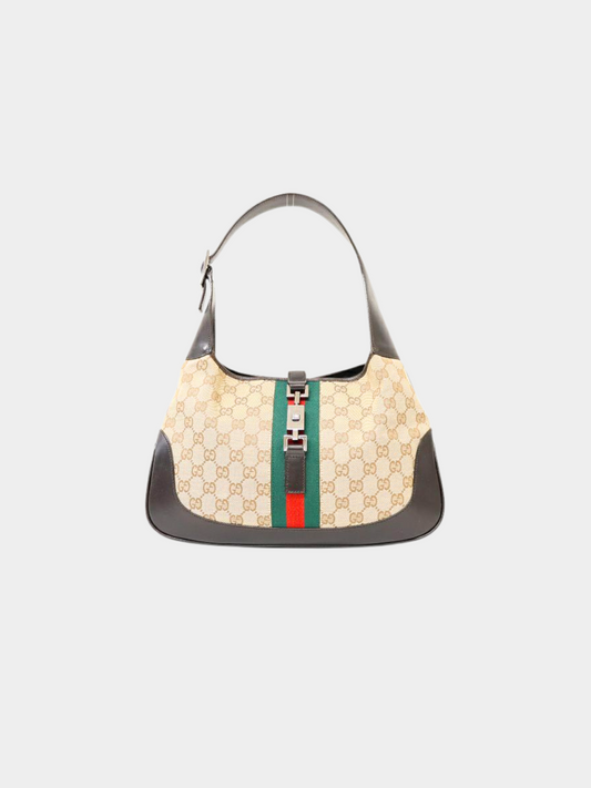 Gucci 2010s Beige Sherry Line Jackie Shoulder Bag