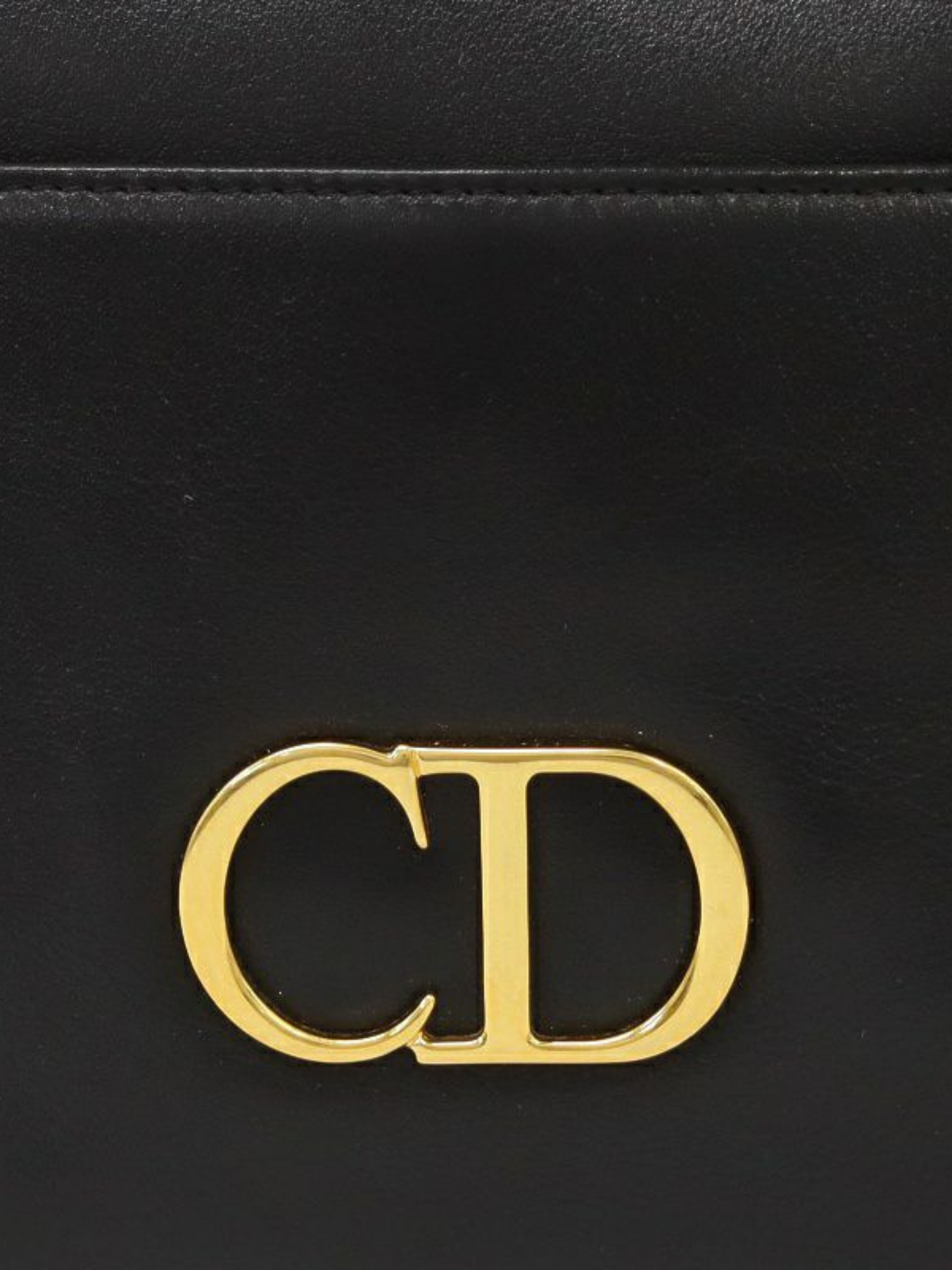 Christian Dior 2000s Black Leather CD Logo Handbag