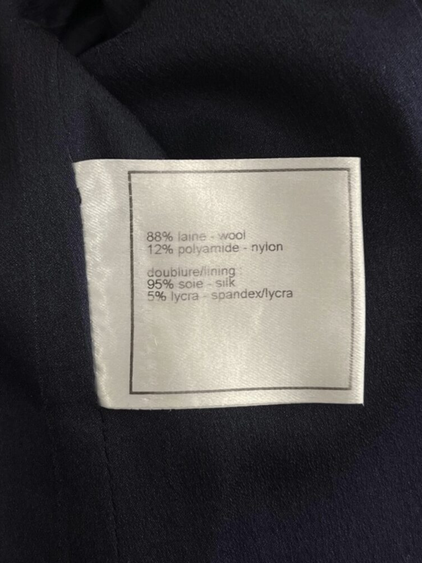 Chanel 1997 Navy Bouclé Skirt Suit
