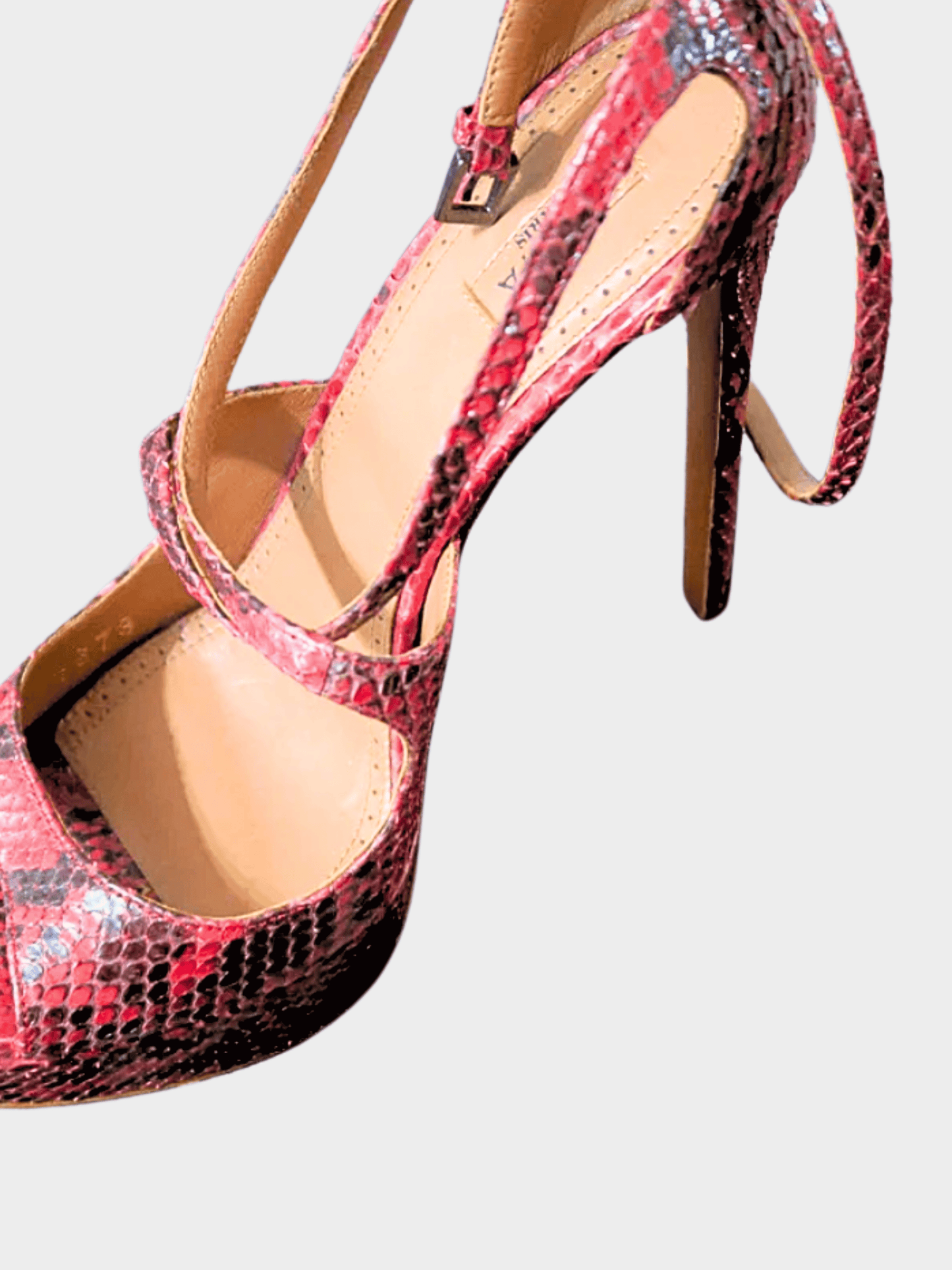 Alaïa 2010s Red Python Leather Platform Pumps