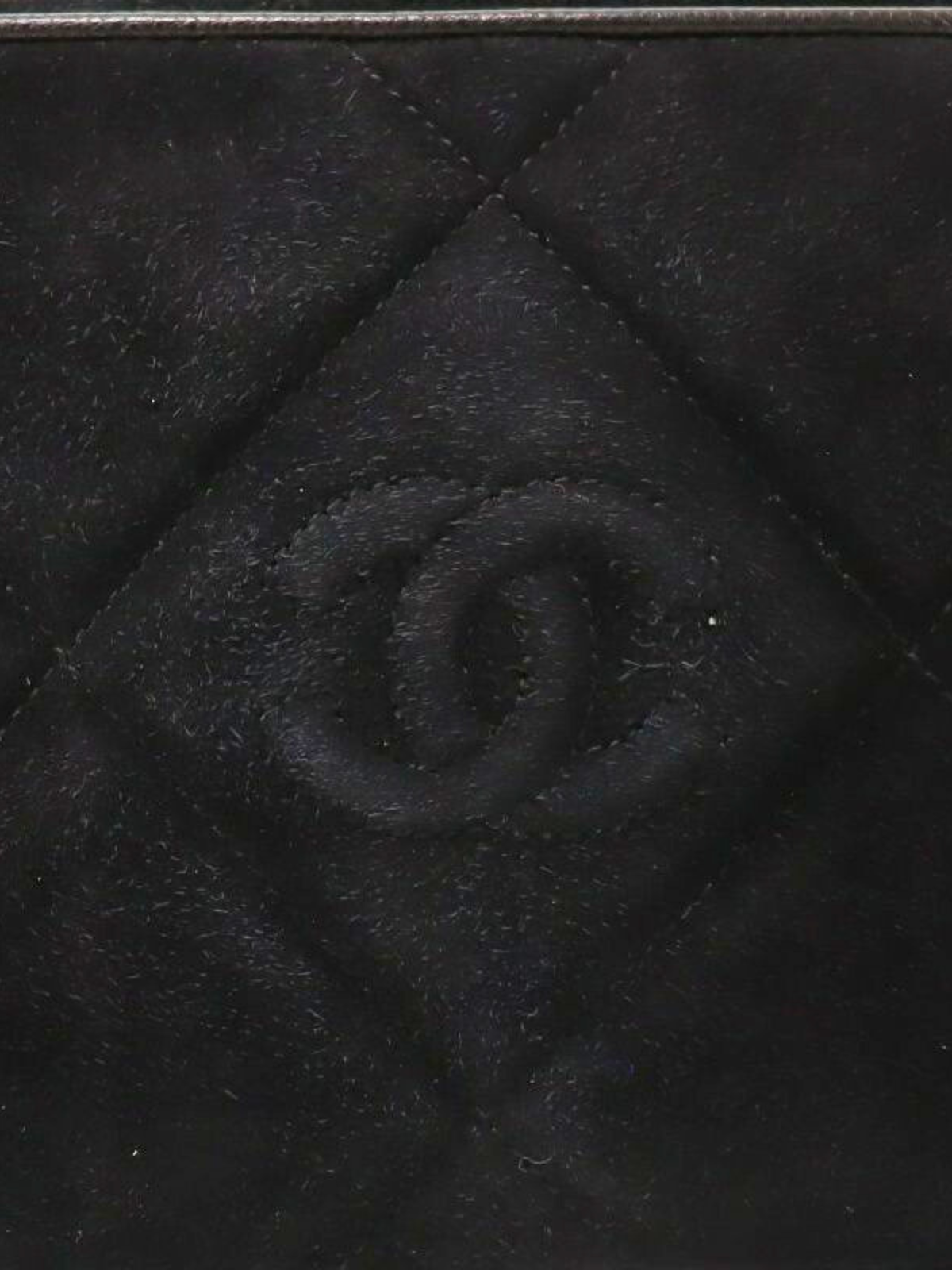 Chanel 1980s Black Suede Lambskin Matelassé Chain Shoulder Bag with Tassel