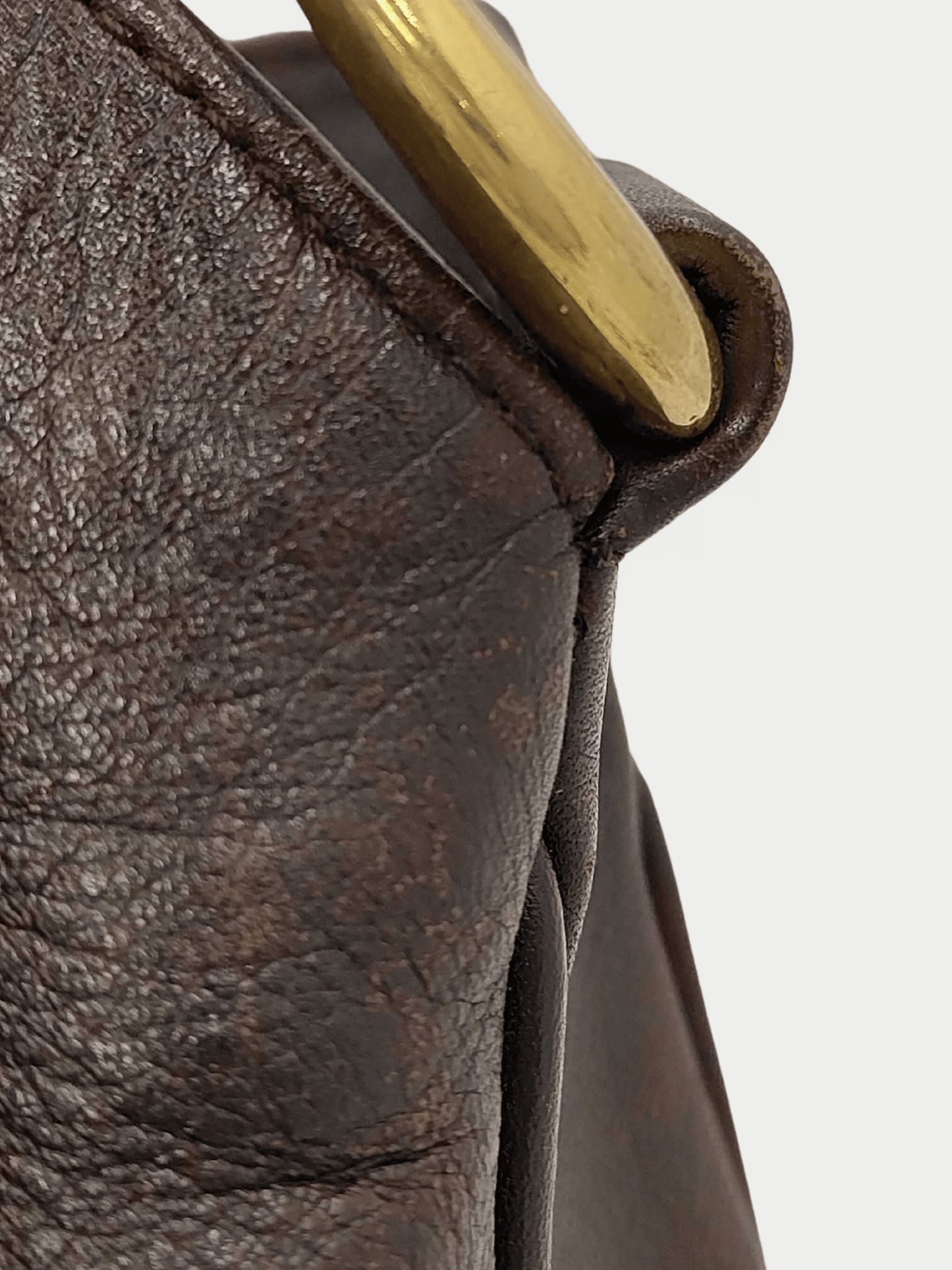 Gucci 2000s Brown Leather Bamboo Tote Bag