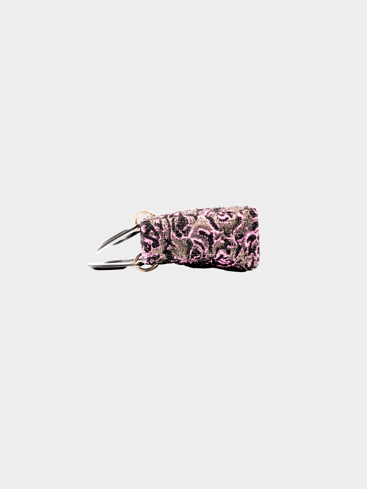 Christian Dior 2011 Pink and Black Wool Lady Dior Bag