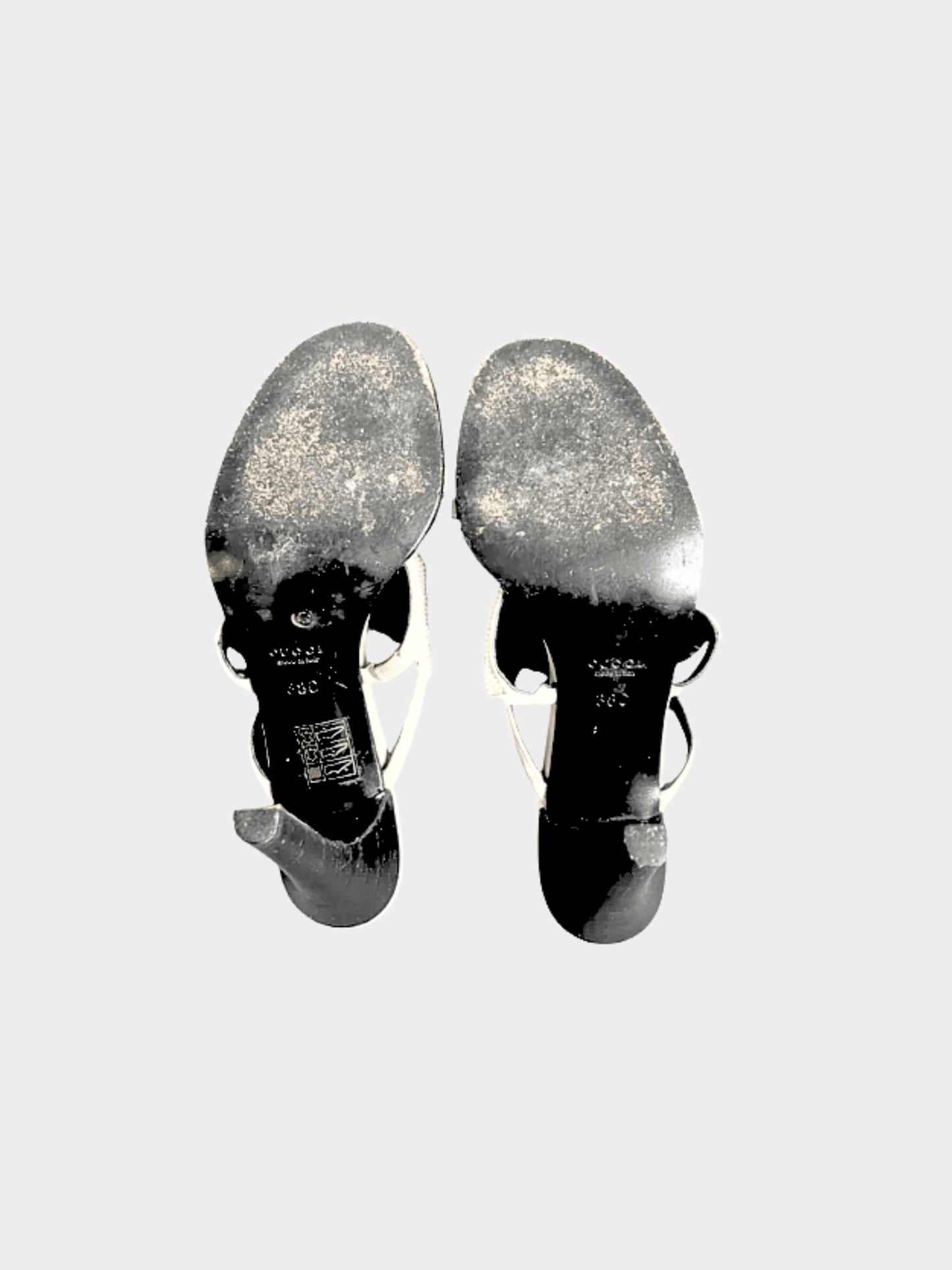 Gucci 2000s Off White Sequined Sandal Heels
