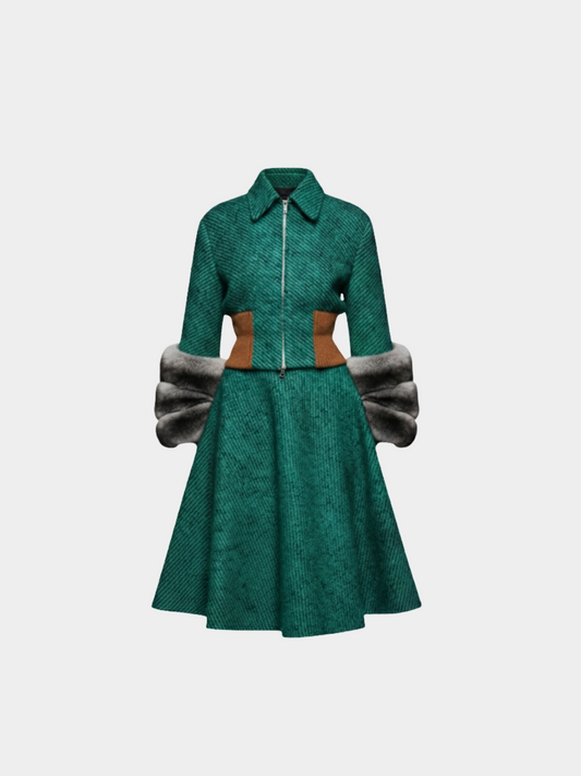 Prada FW 2013 Green Wool Runway Set