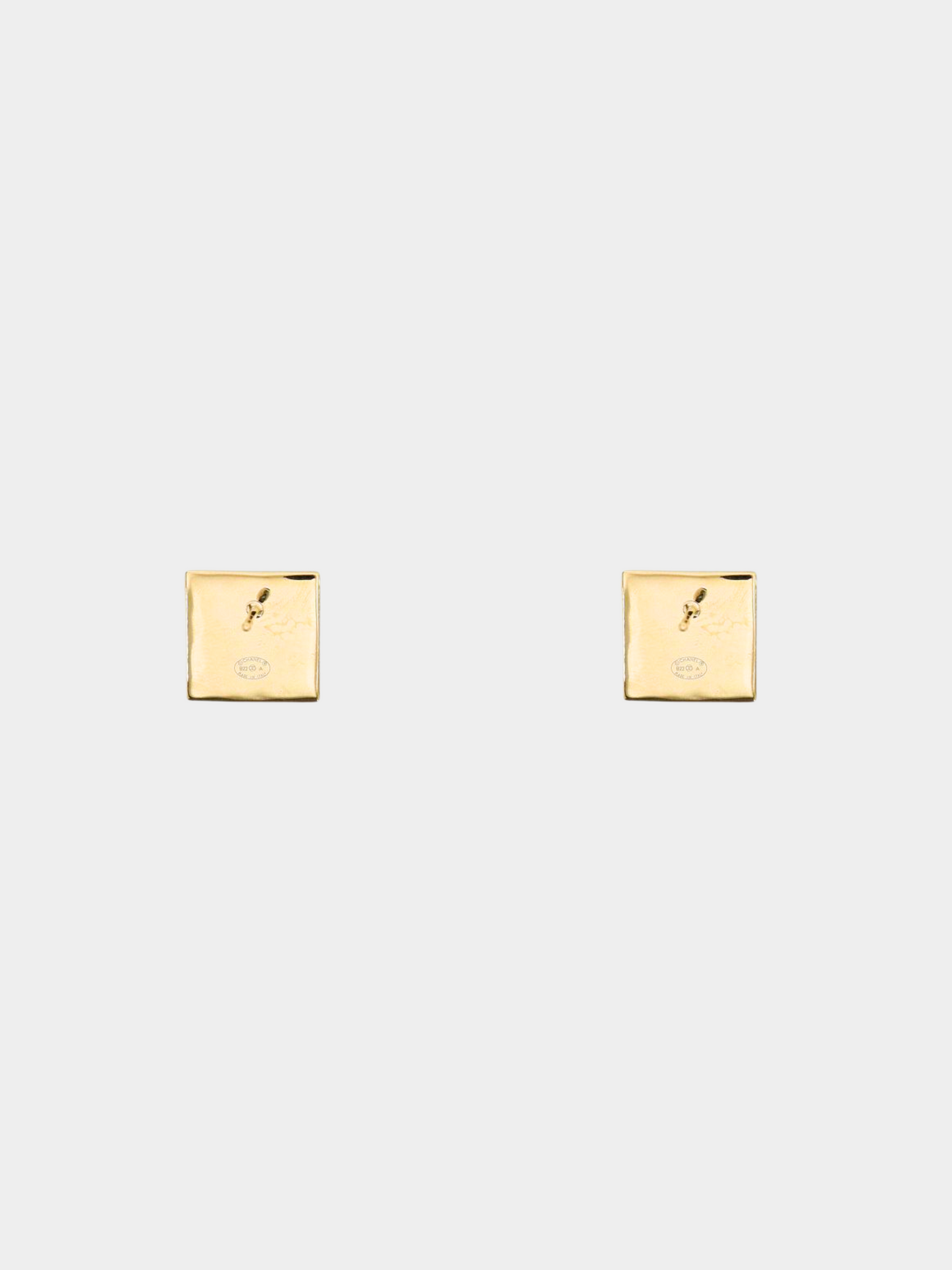 Chanel 2020s White Square CC Stud Earrings